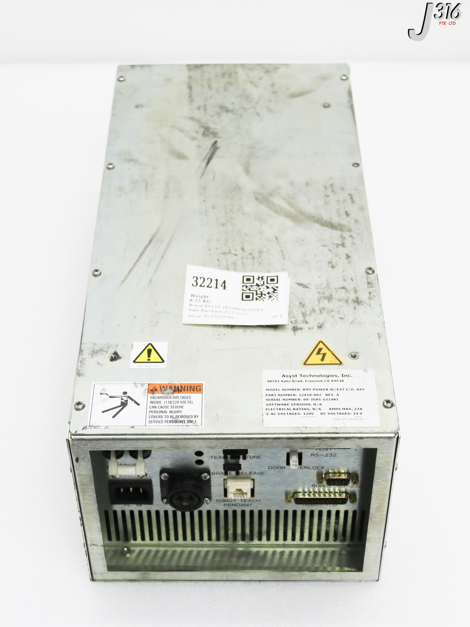 32214 ASYST TECHNOLOGIES ROBOT CONTROLLER, 12919-002 (PARTS) RMT POWER W/EXT I/O, AXY