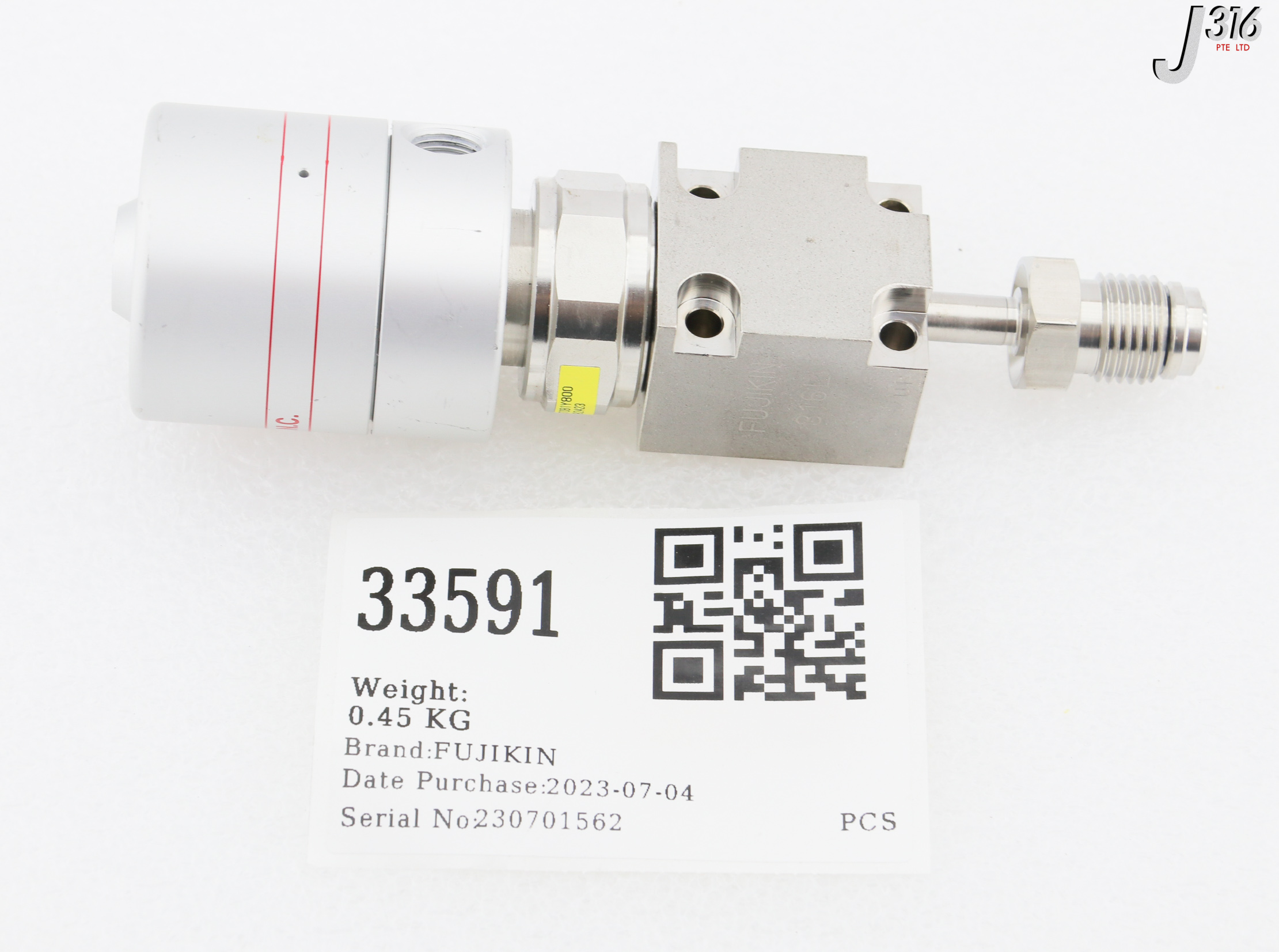 33591 FUJIKIN INCORPORATED O.P 0.34~0.49MPA N.C. W/ FUJIKIN 316L 482423