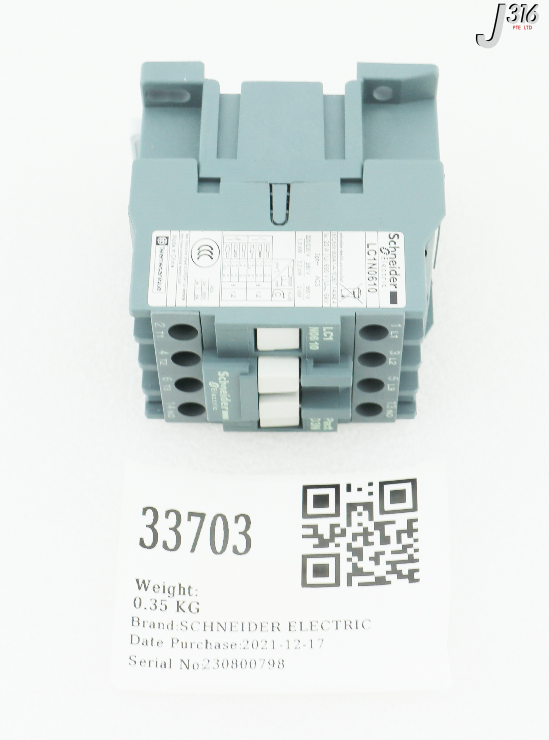 33703 SCHNEIDER ELECTRIC EASYPACT, LC1N0610M5N (NEW) LC1N0610