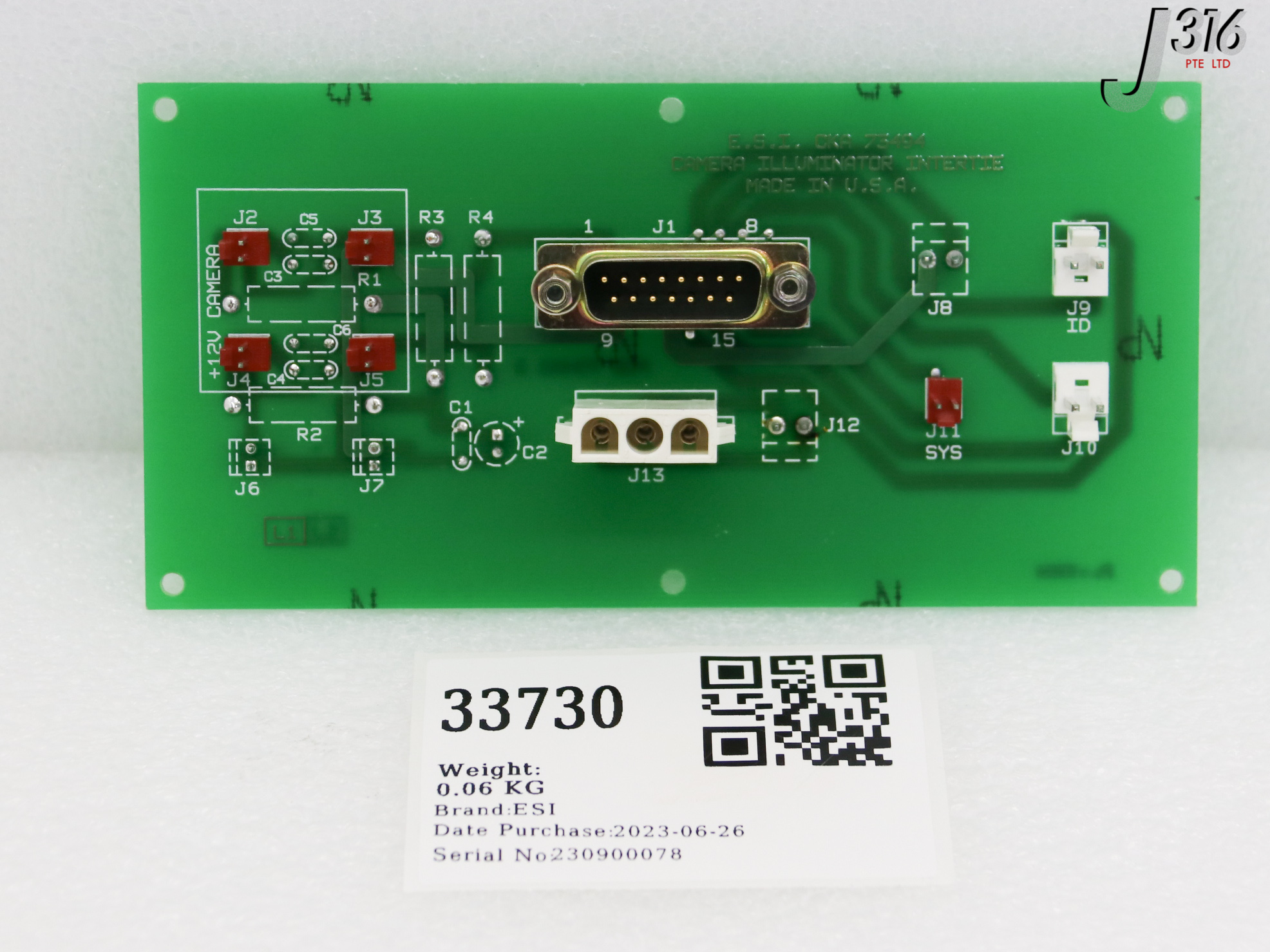 33730 ESI PCB, CAMERA ILLUMINATOR INTERTIE (PARTS) CKA 73494
