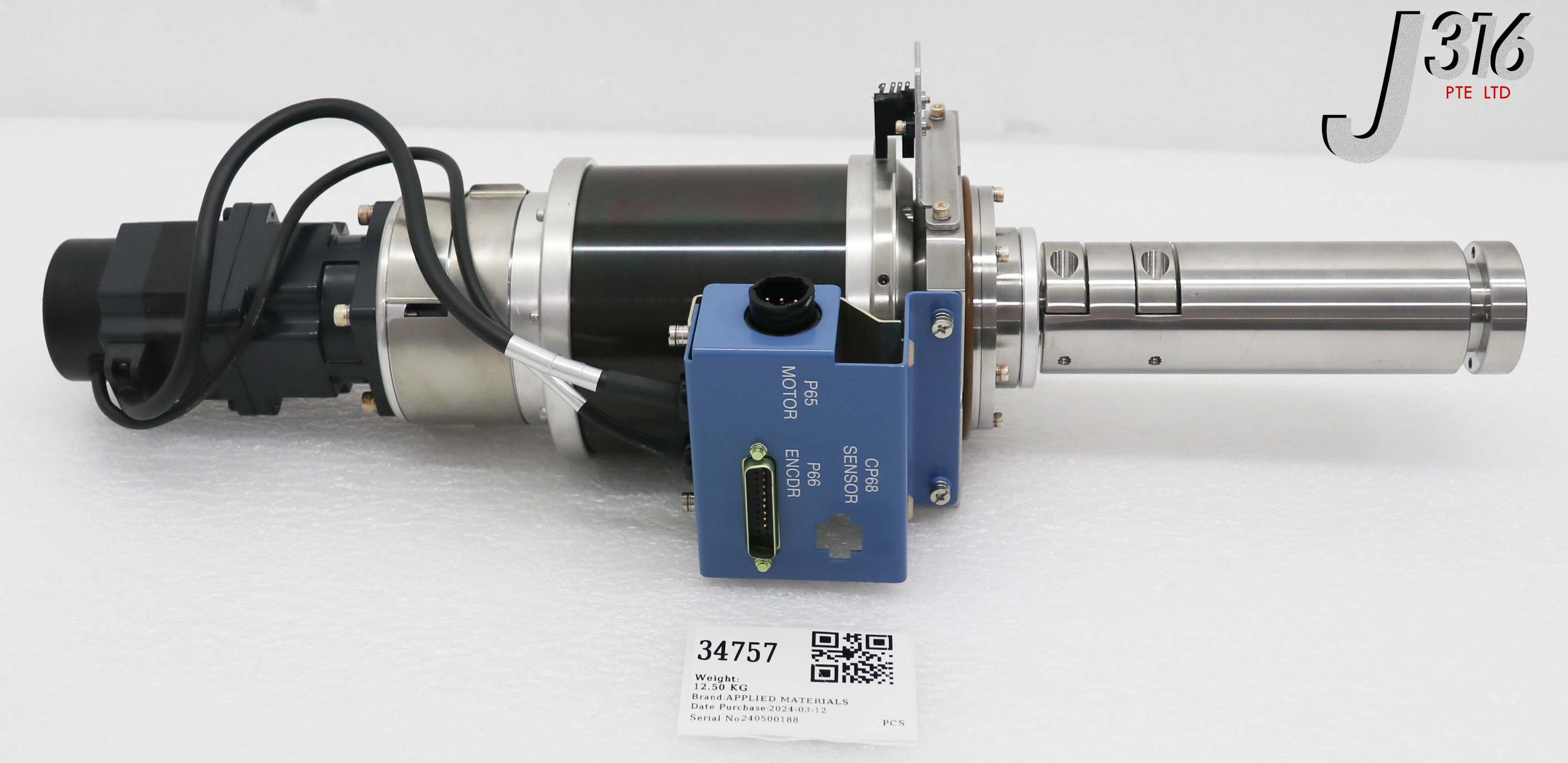 34757 APPLIED MATERIALS SHUTTER FEEDTHRU ASSY 0010-42357 W/ STEPPING MOTOR PK564AW2-A8 0020-29057