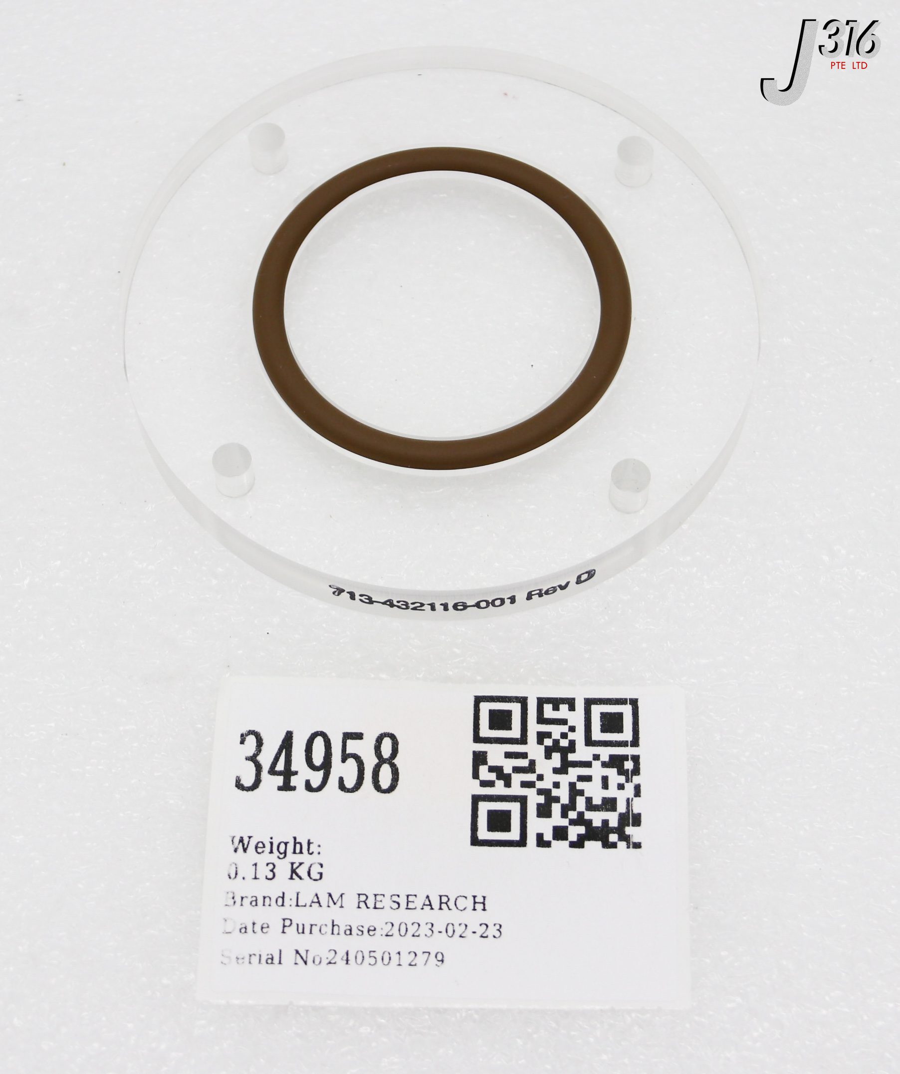 34958 LAM RESEARCH WINDOW SIDE PLATE VCE 713-432116-001