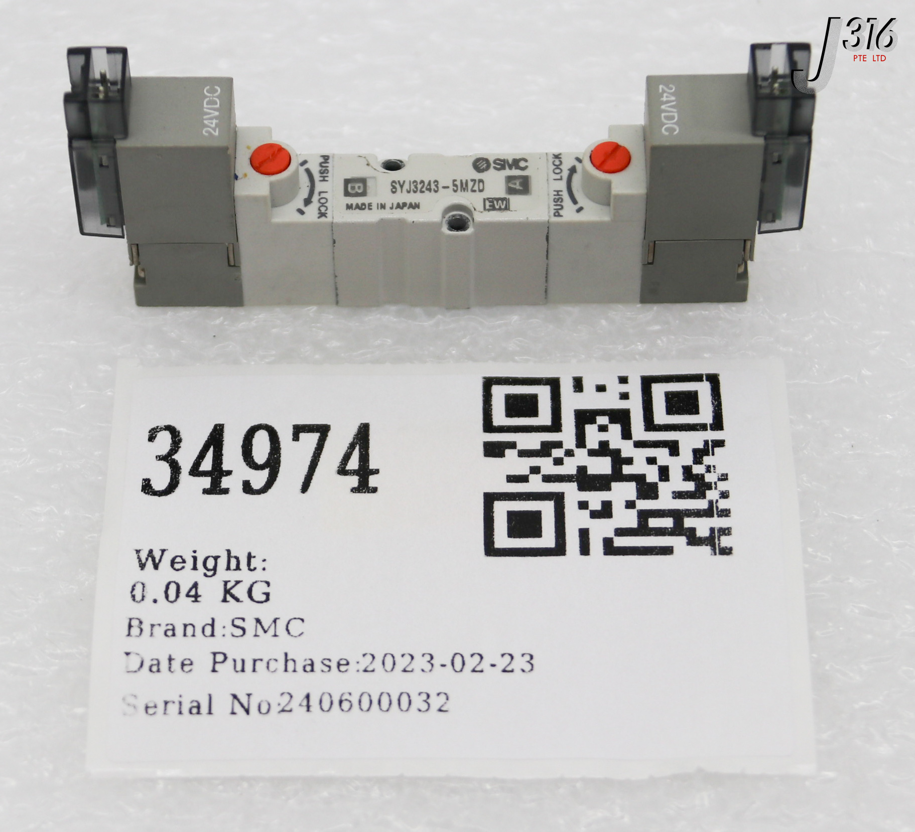 34974 SMC SOLENOID VALVE SYJ3243-5MZD