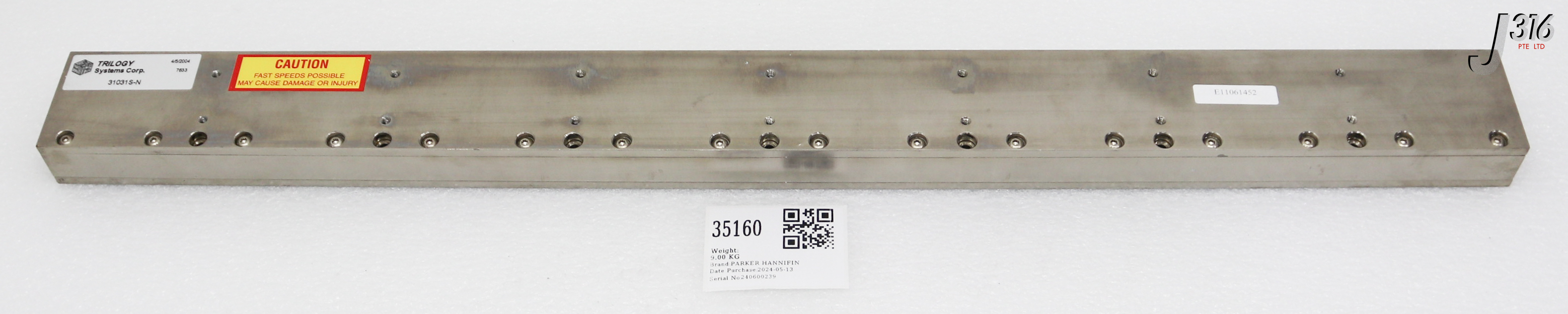 35160 PARKER HANNIFIN MAGNET TRACK, 79CM, VARIAN E11061452 (NEW) 31031S-N