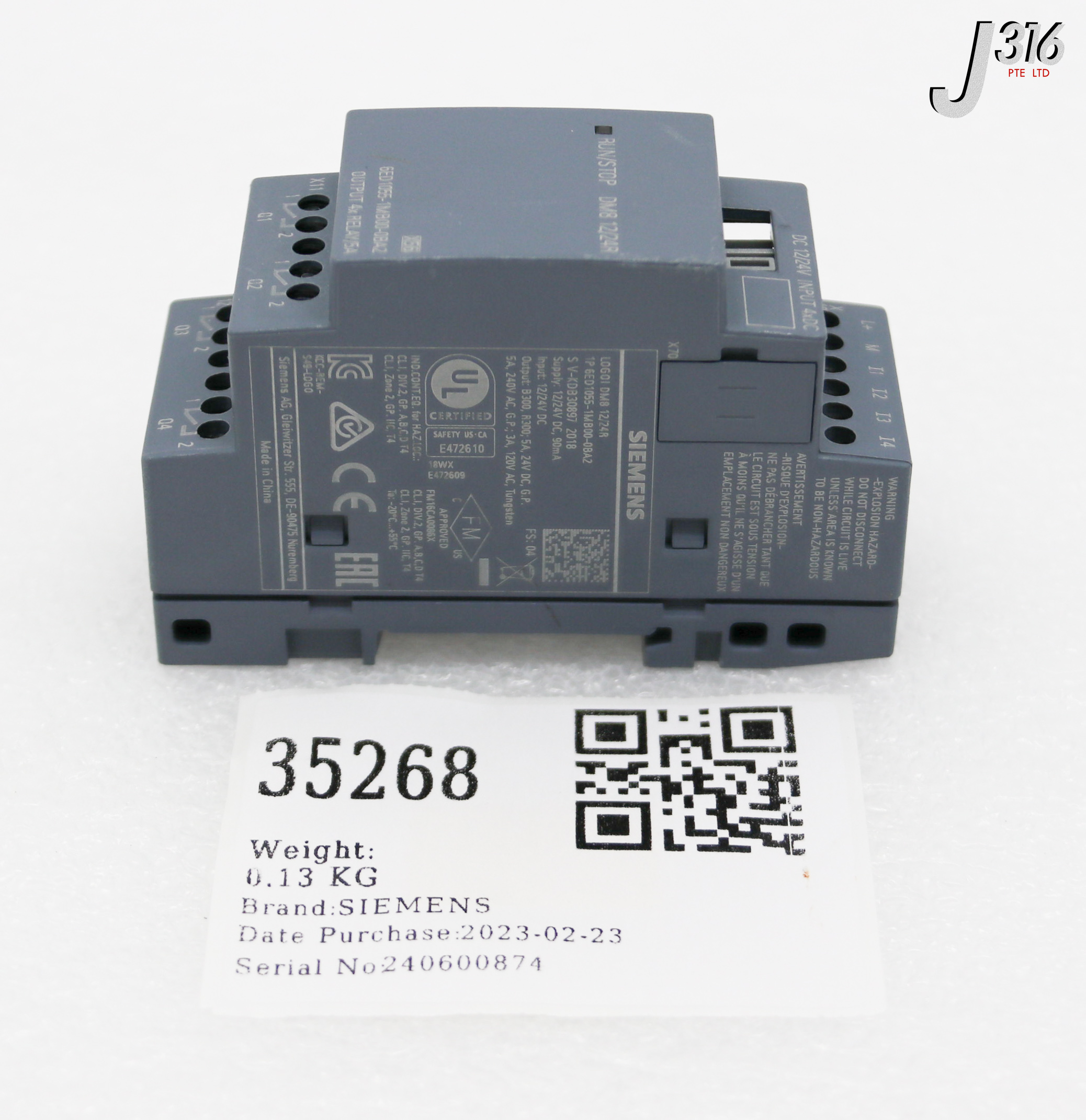 35268 SIEMENS SERIES I/O MODULE 6ED1055-1MB00-0BA2