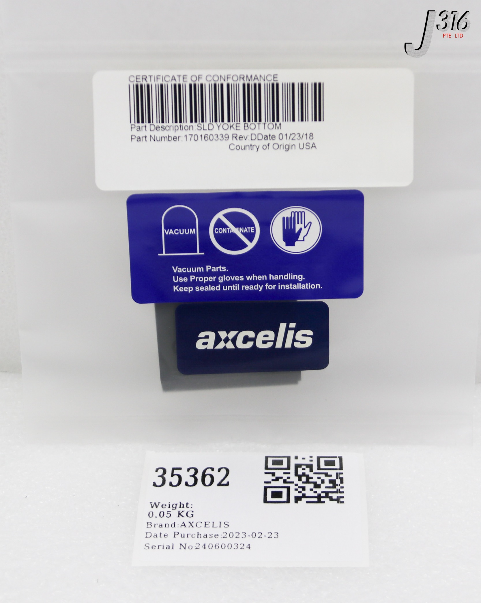 35362 AXCELIS SHLD, YOKE, BOTTOM (NEW) 170160339