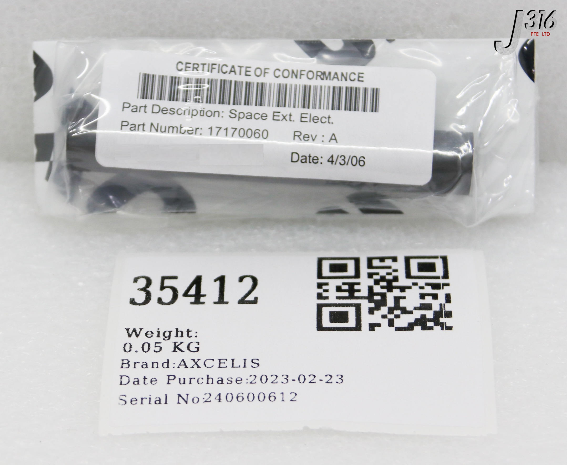 35412 AXCELIS SPACER, EXT. ELECTRODE (NEW) 17170060