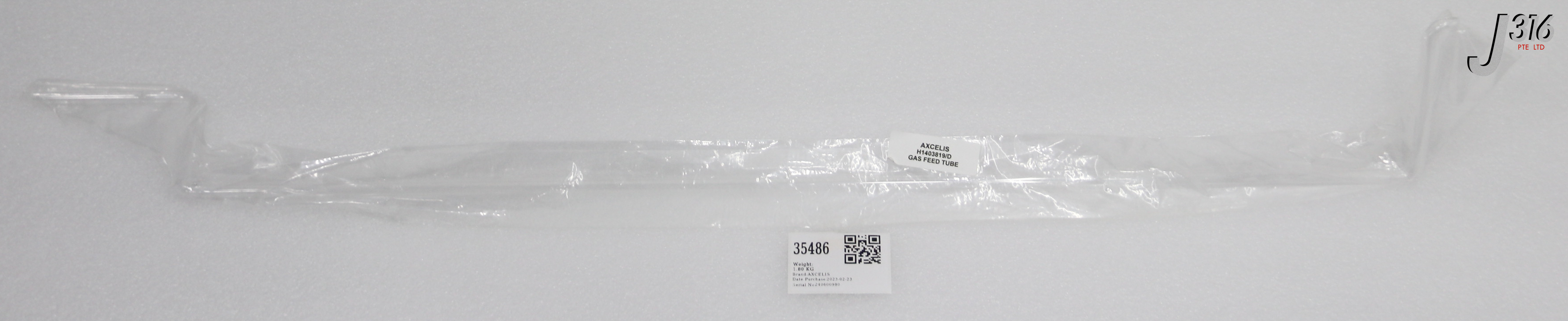 35486 AXCELIS TUBE, GAS FEED, XFR, CHAMBER 2, 433031016 (NEW) H1403819