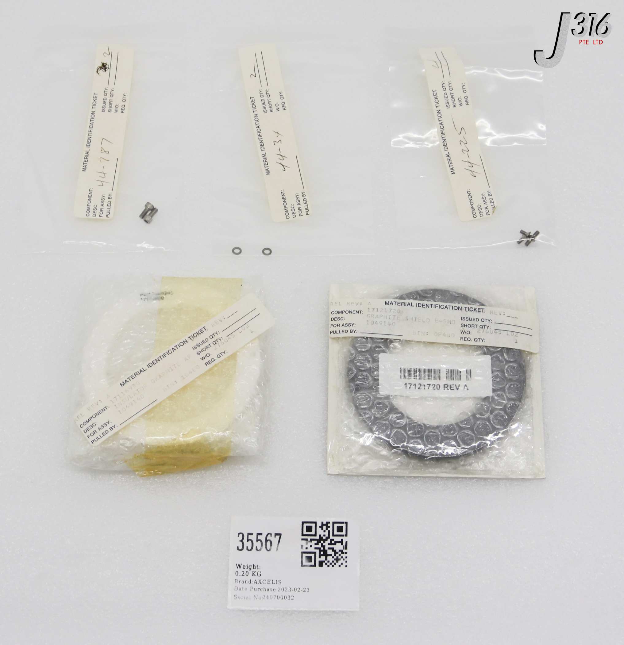 35567 AXCELIS KIT, CERAMIC INSULATOR RETROFIT E-SHWR (NEW) 1049140