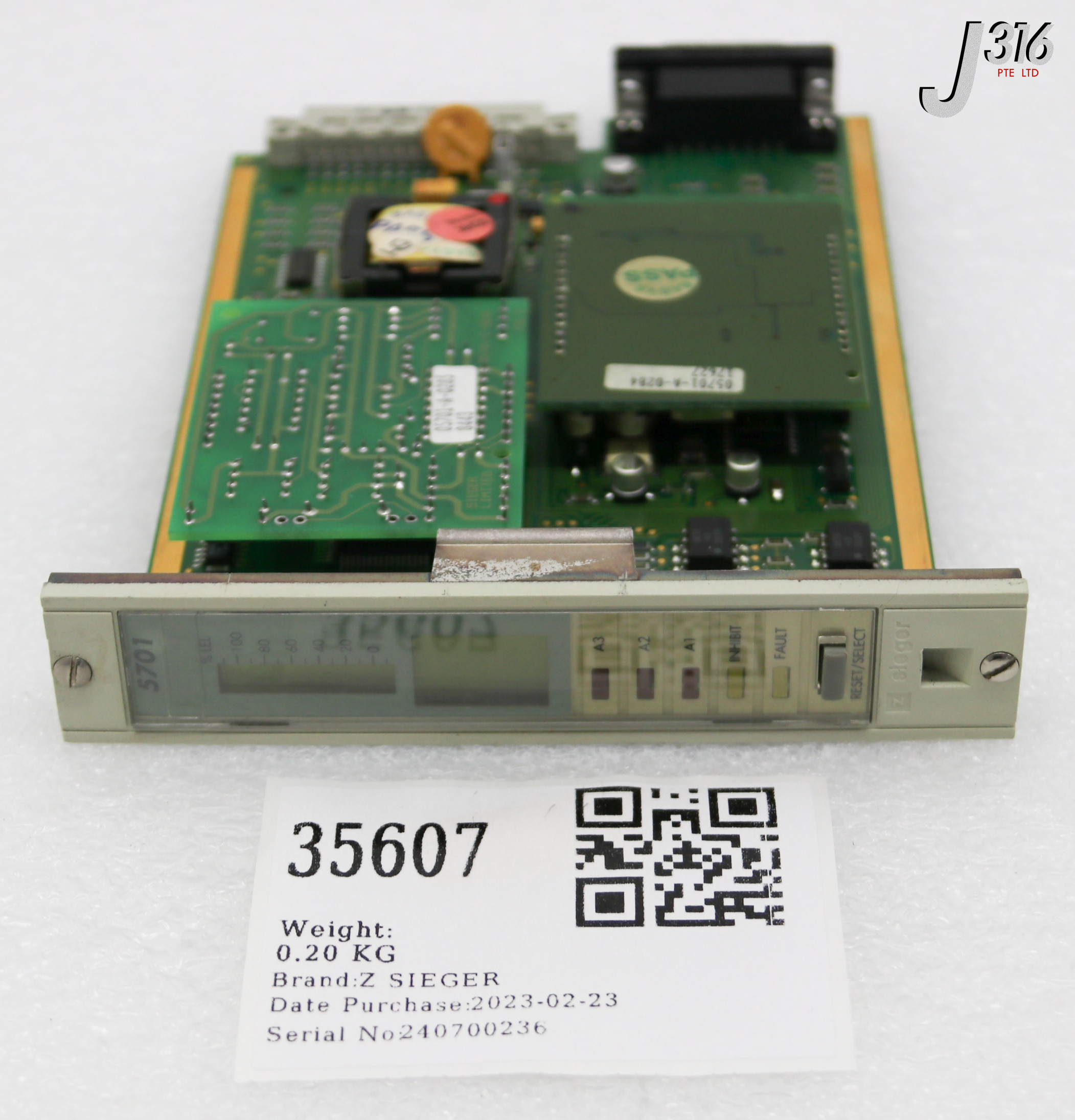 35607 Z SIEGER SINGLE CHANNEL CONTROL CARD, CATALYTIC INPUT 05701-A-0302