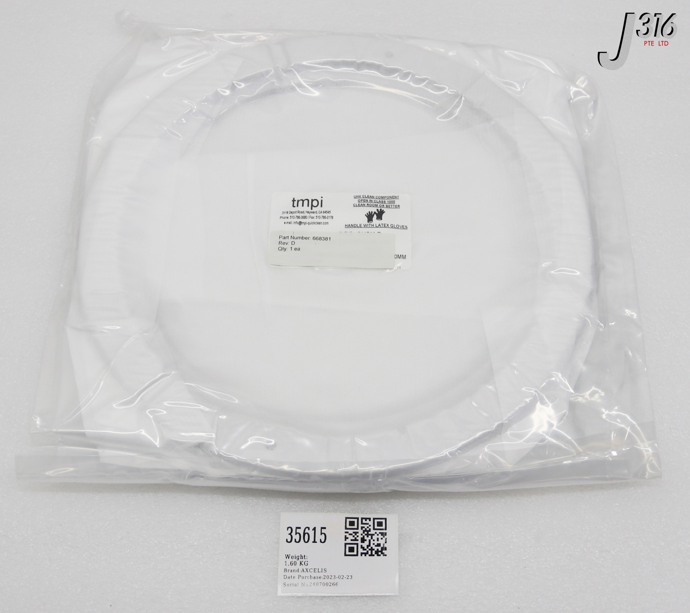 35615 AXCELIS STEP RING CERAMIC BAFFLE 300MM (NEW) 668381