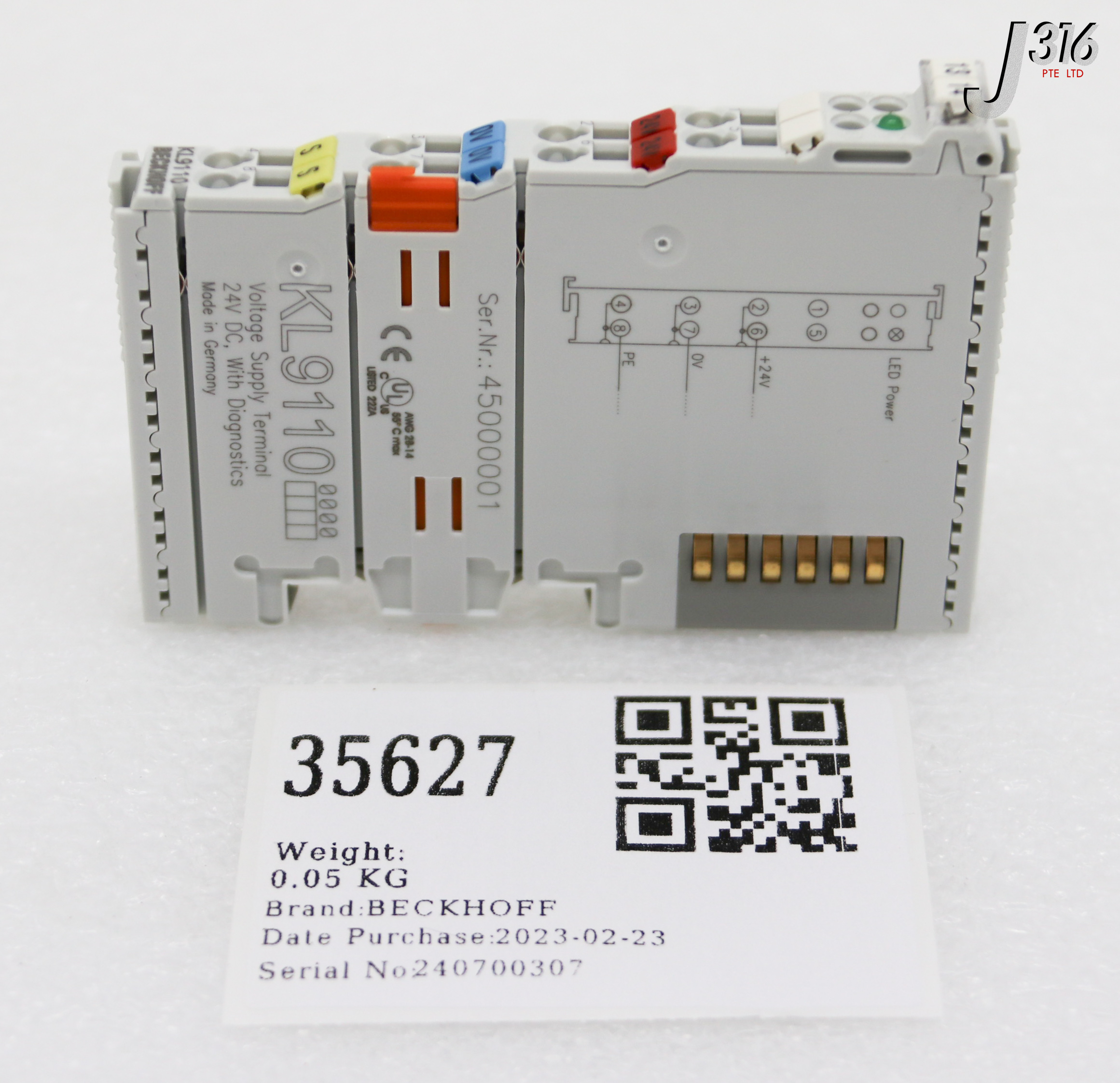 35627 BECKHOFF POTENTIAL SUPPLY TERMINAL MODULE (NEW) KL9110