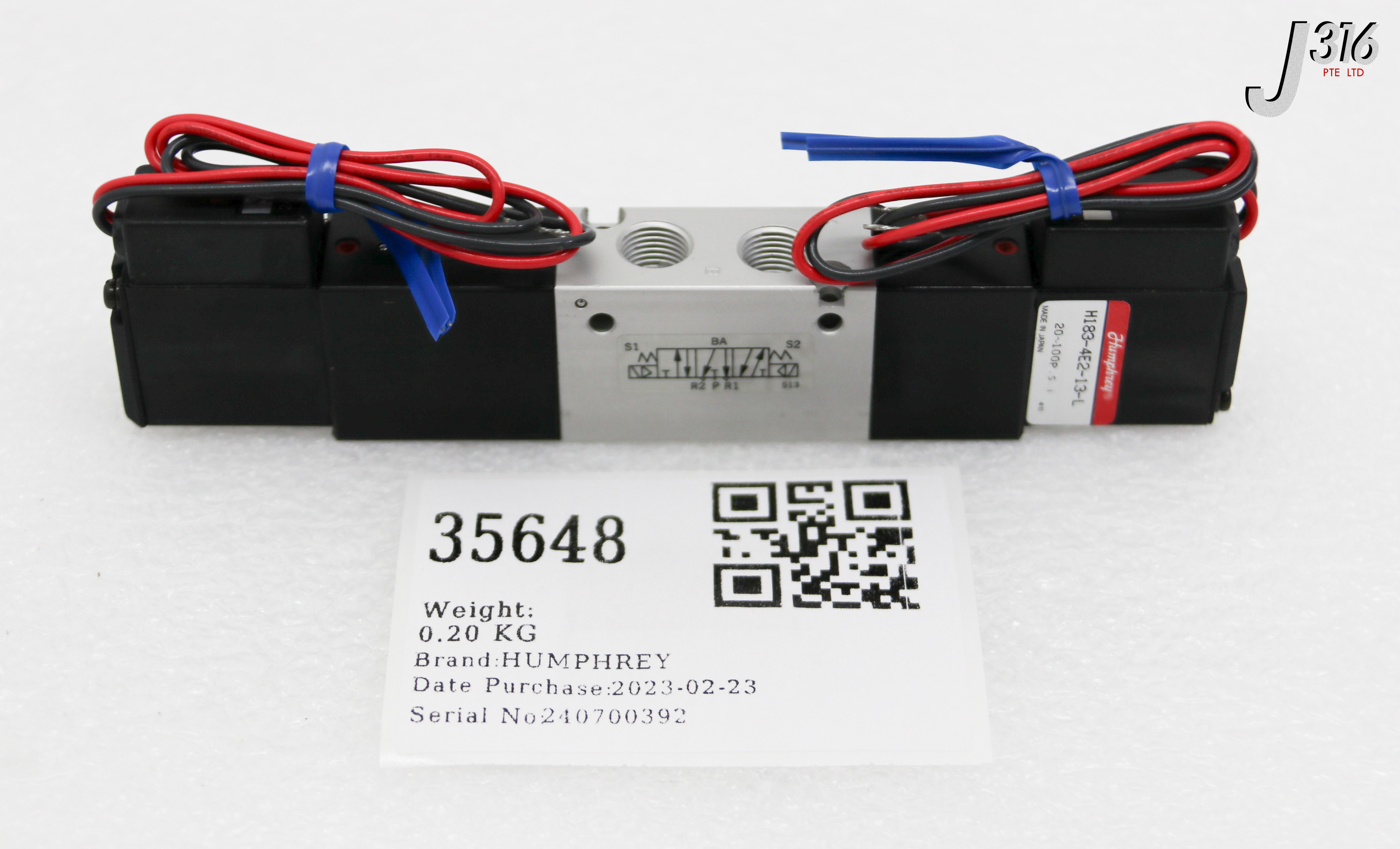 35648 HUMPHREY SOLENOID VALVE (NEW) H183-4E2-13-L
