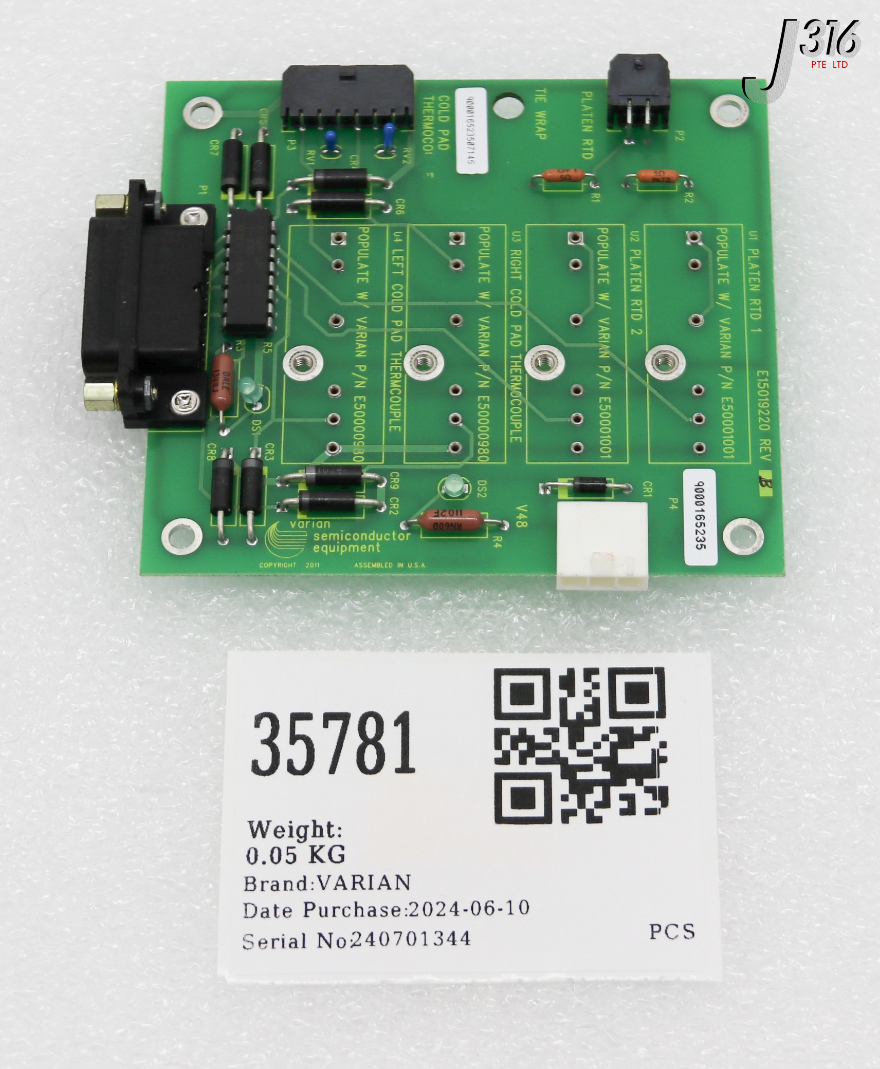 35781 VARIAN PCB ASSY E15019220