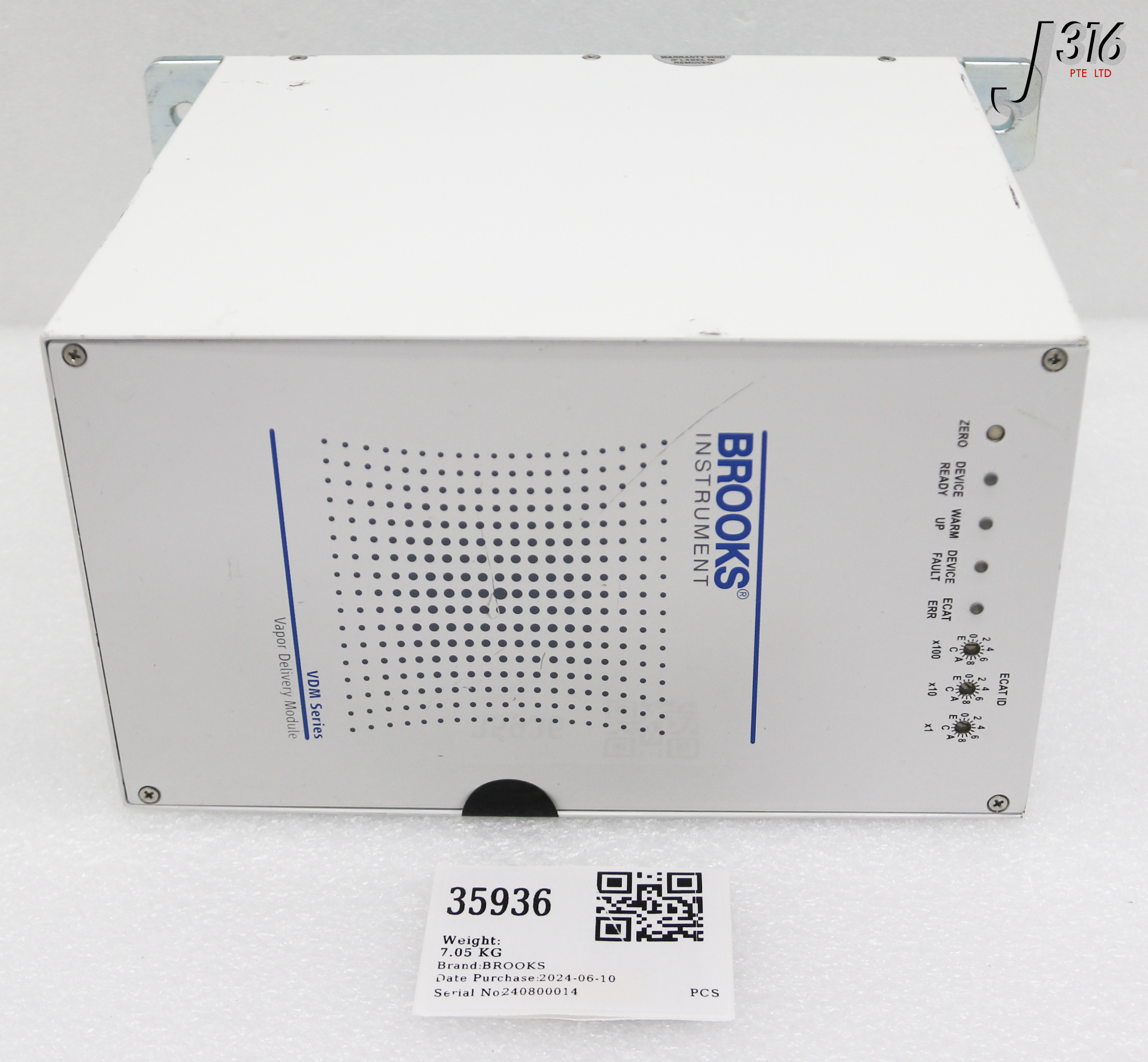 35936 BROOKS VAPOR DELIVERY MODULE, P/N: VDM300-000013, AMAT: 0190-60818 VDM3W3000A1A1L1201