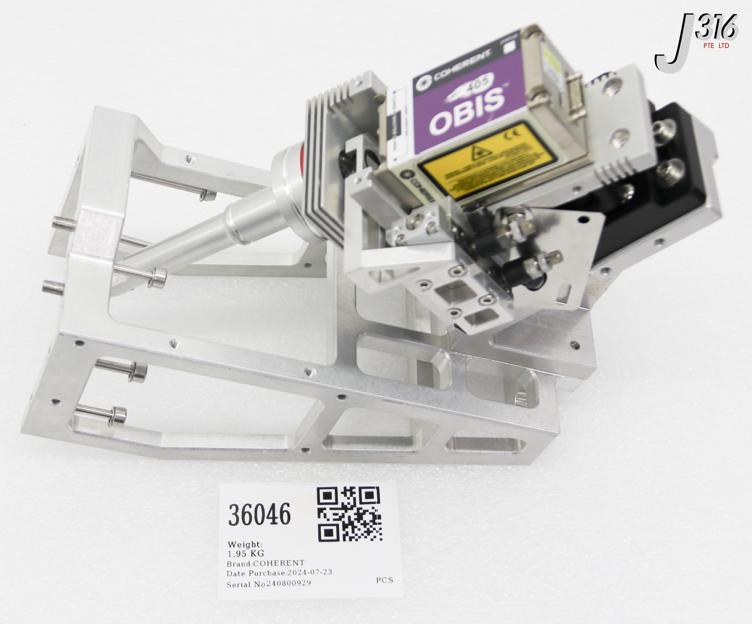 36046 COHERENT LASER STAGE ASSY, OBIS LX 405, 406nm 300mW W/ ALIGNMENT STAGE 9081 1303774