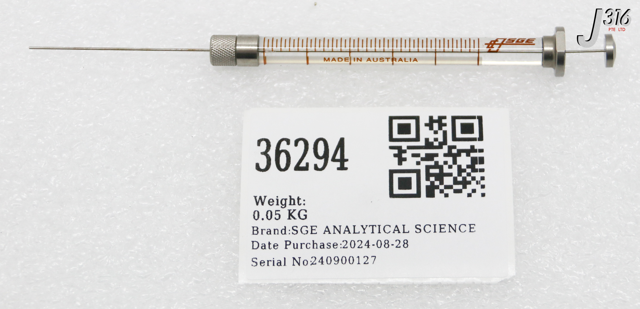 36294 SGE ANALYTICAL SCIENCE SYRINGE RHEODYNE, 25µL, WATERS WAT033381 (NEW) 010852