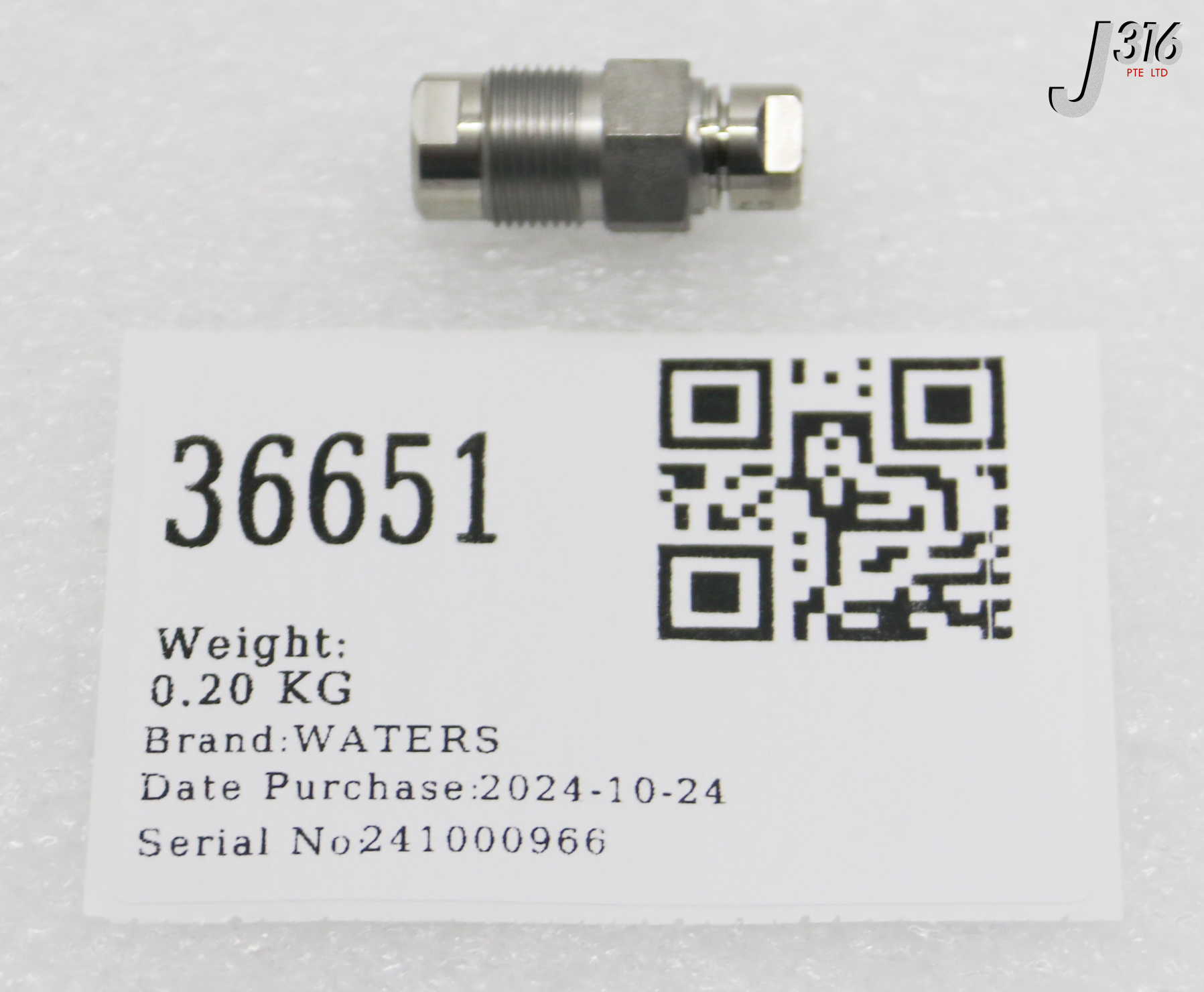 36651 WATERS SPRING LOADED, CHECK VALVE, ASSY 289001771