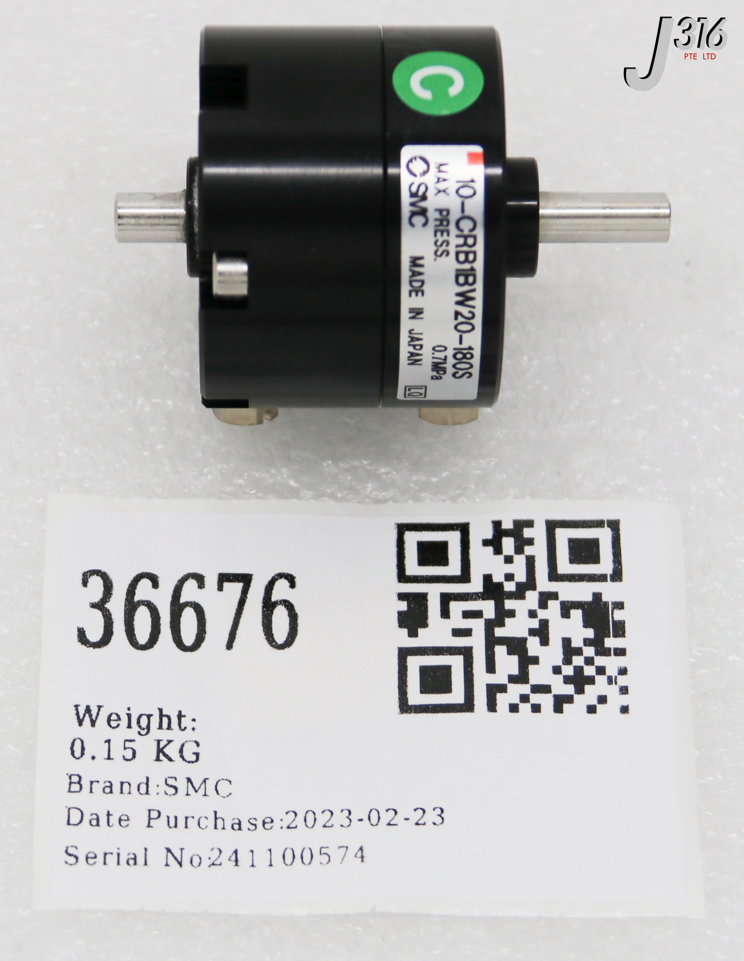 36676 SMC ROTARY ACTUATOR 0.7MPA 10-CRB1BW20-180S