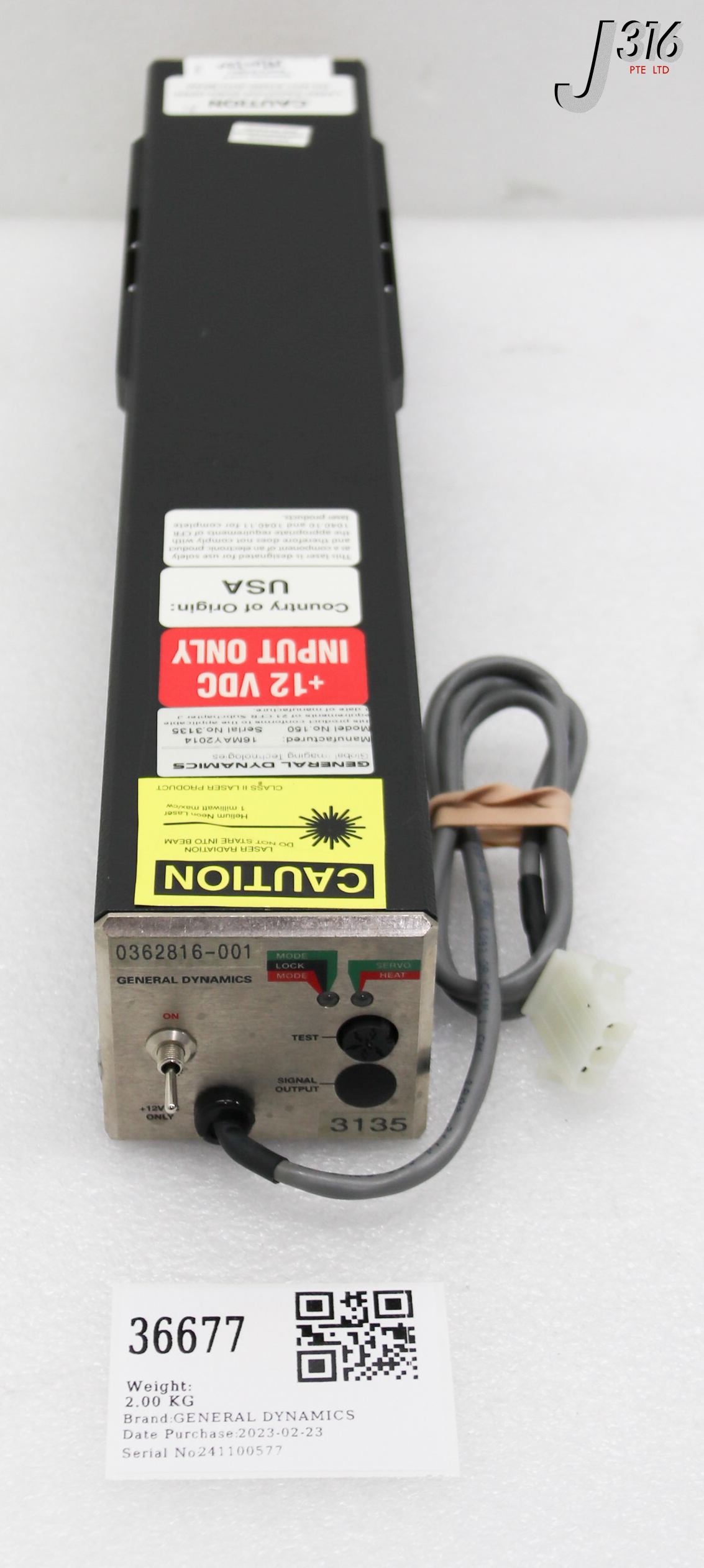 36677 GENERAL DYNAMICS FREQUENCY STABILIZED LASER 150