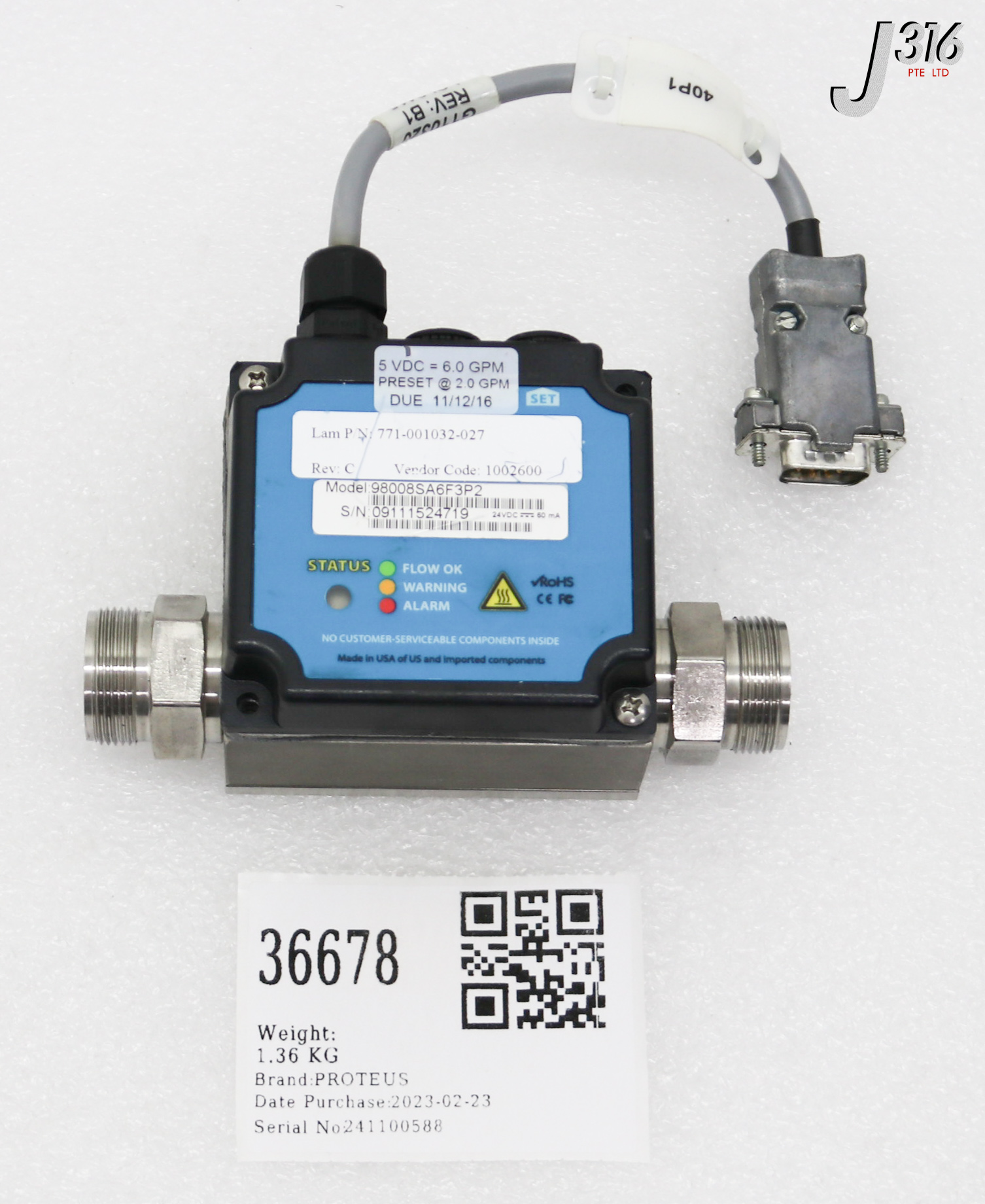 36678 PROTEUS FLOW SWITCH CONTROLLER, LAM 771-001032-027 98008SA6F3P2
