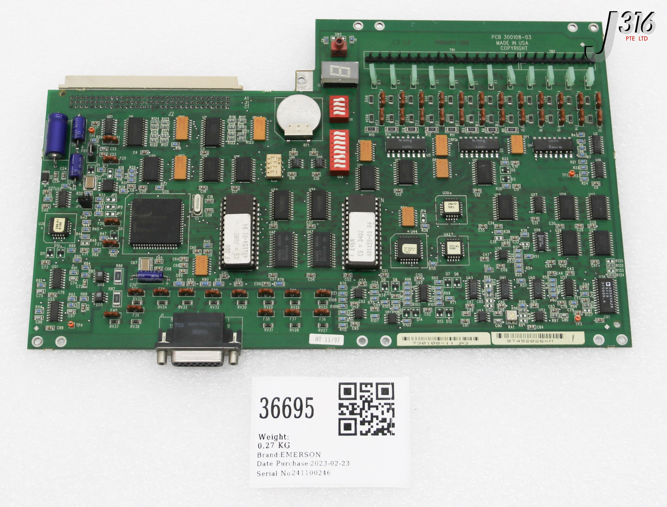 36695 EMERSON PCB, FX8300 MAIN CONTROL BOARD 300108-03