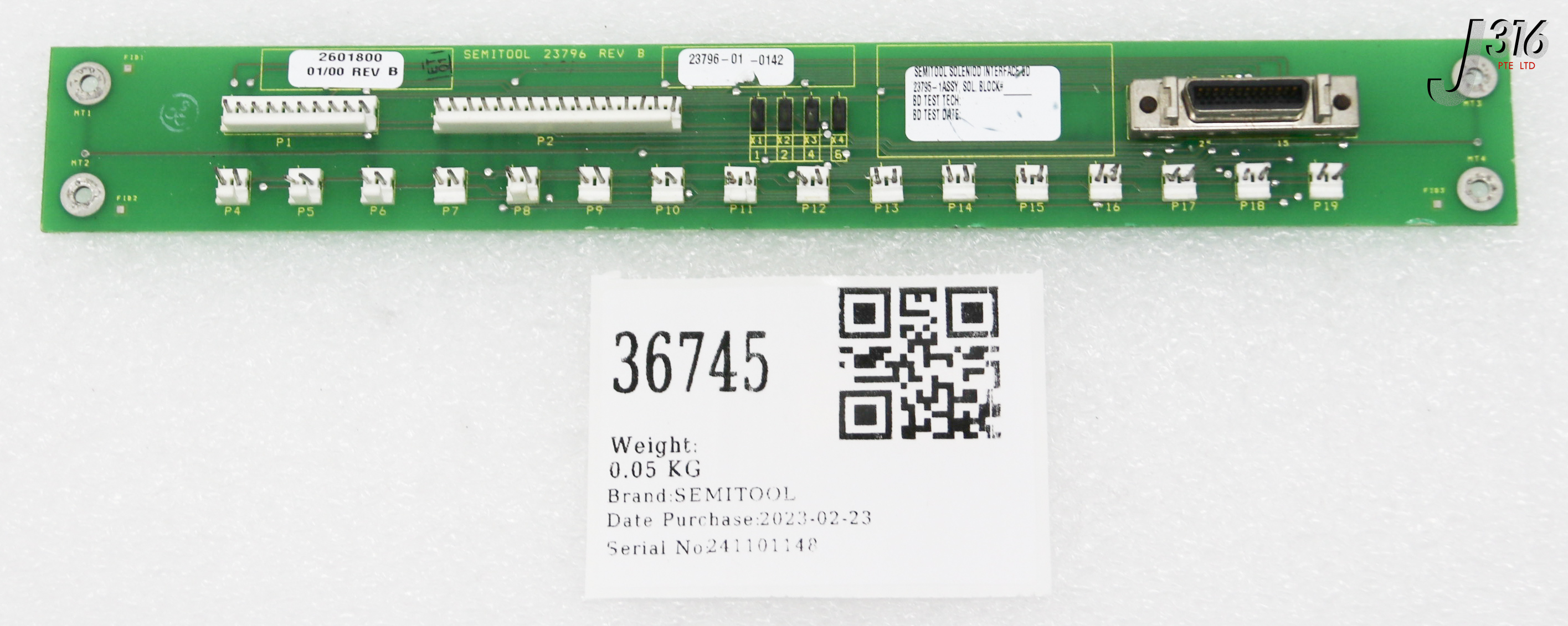 36745 SEMITOOL PCB, SOLENOID INTERFACE BD, 23796 23795-1