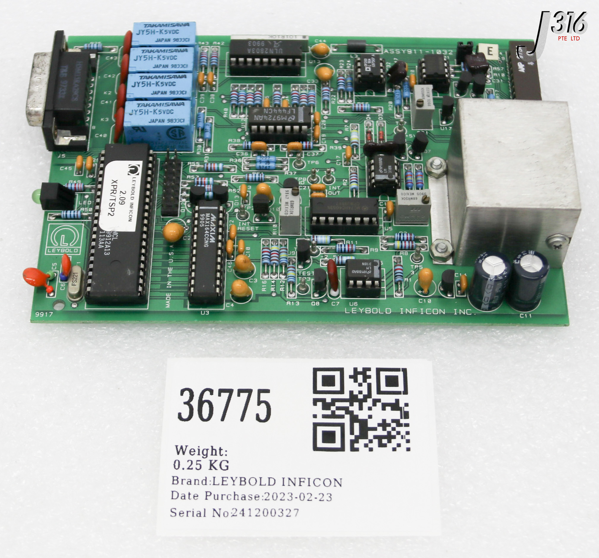 36775 LEYBOLD INFICON PCB ASSY, AW911-1030 ASSY911-1032