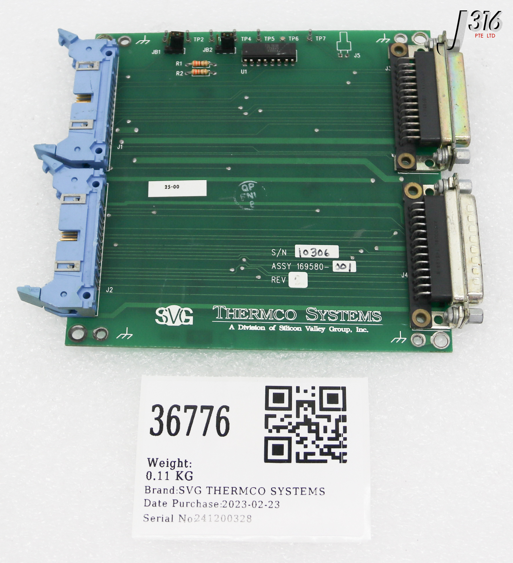 36776 SVG THERMCO SYSTEMS PCB ASSY 169580-001
