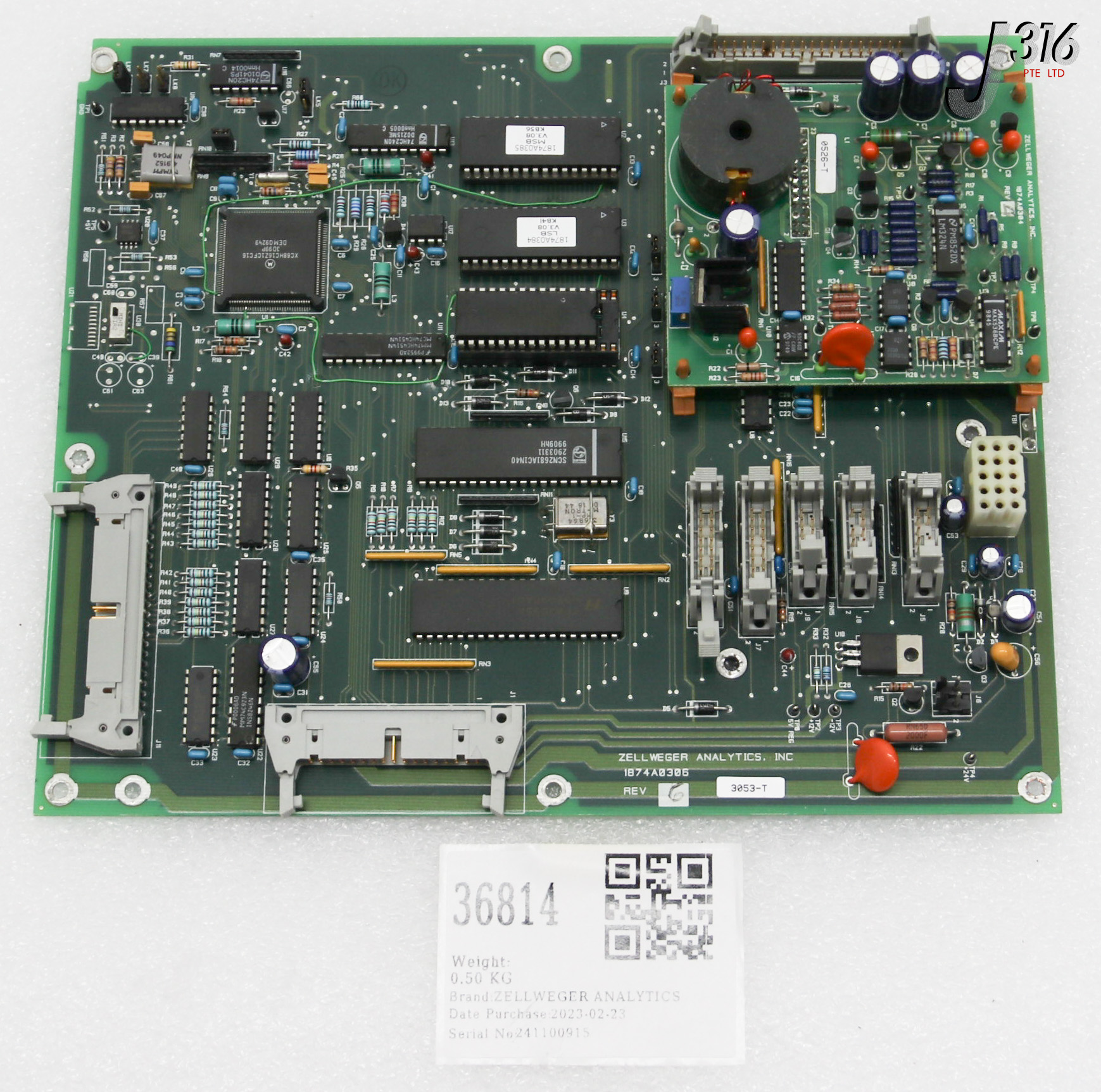 36814 ZELLWEGER ANALYTICS PCB ASSY W/ 1874A0304 1874A0306