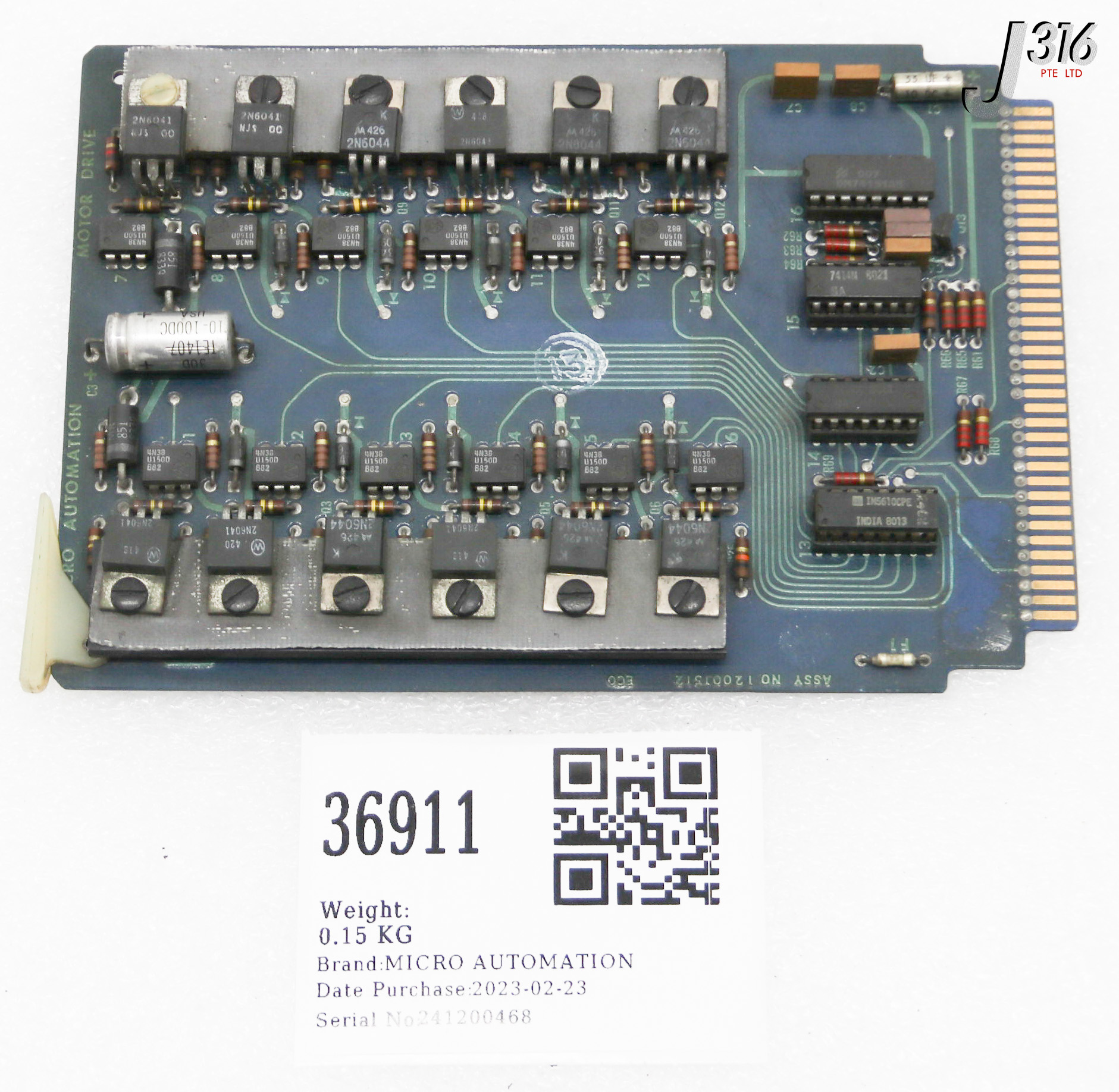 36911 MICRO AUTOMATION PCB ASSY, MOTOR DRIVE 12001512