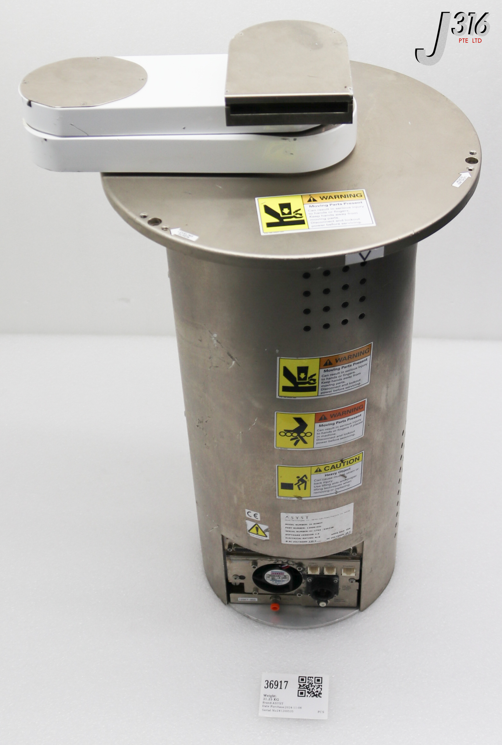 36917 ASYST WAFER TRANSFER ROBOT, P/N: 12000-031 21 ROBOT