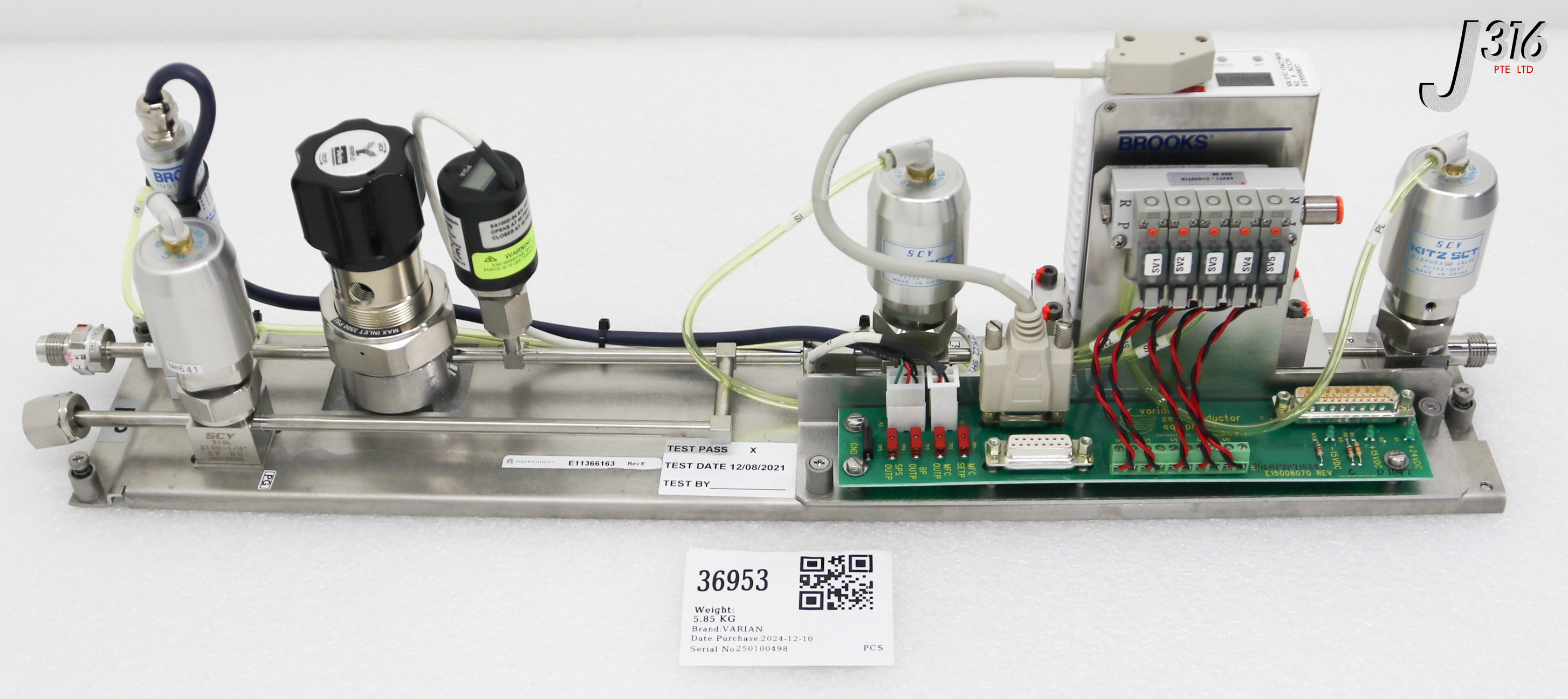 36953 VARIAN GAS PANEL ASSY E11366163