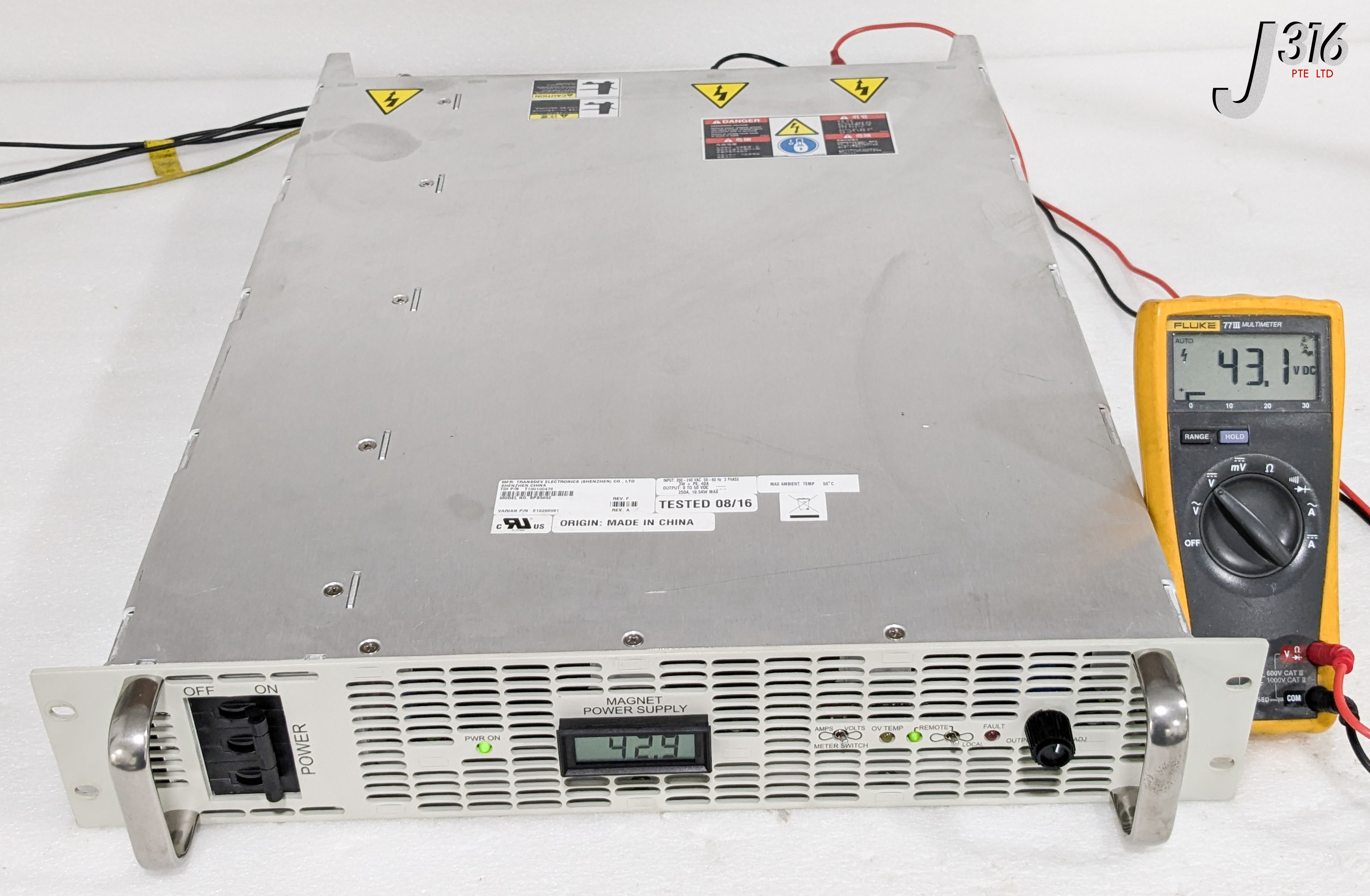 36971 TRANSDEV ELECTRONICS MAGNET POWER SUPPLY, P/N: T100100476, VARIAN E19296981 SPS5892