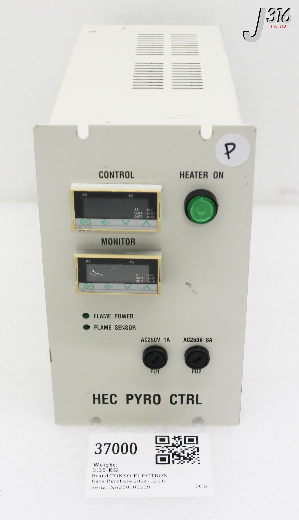 37000 TOKYO ELECTRON HEC PYRO CONTROLLER (PARTS) 1187-183677-15