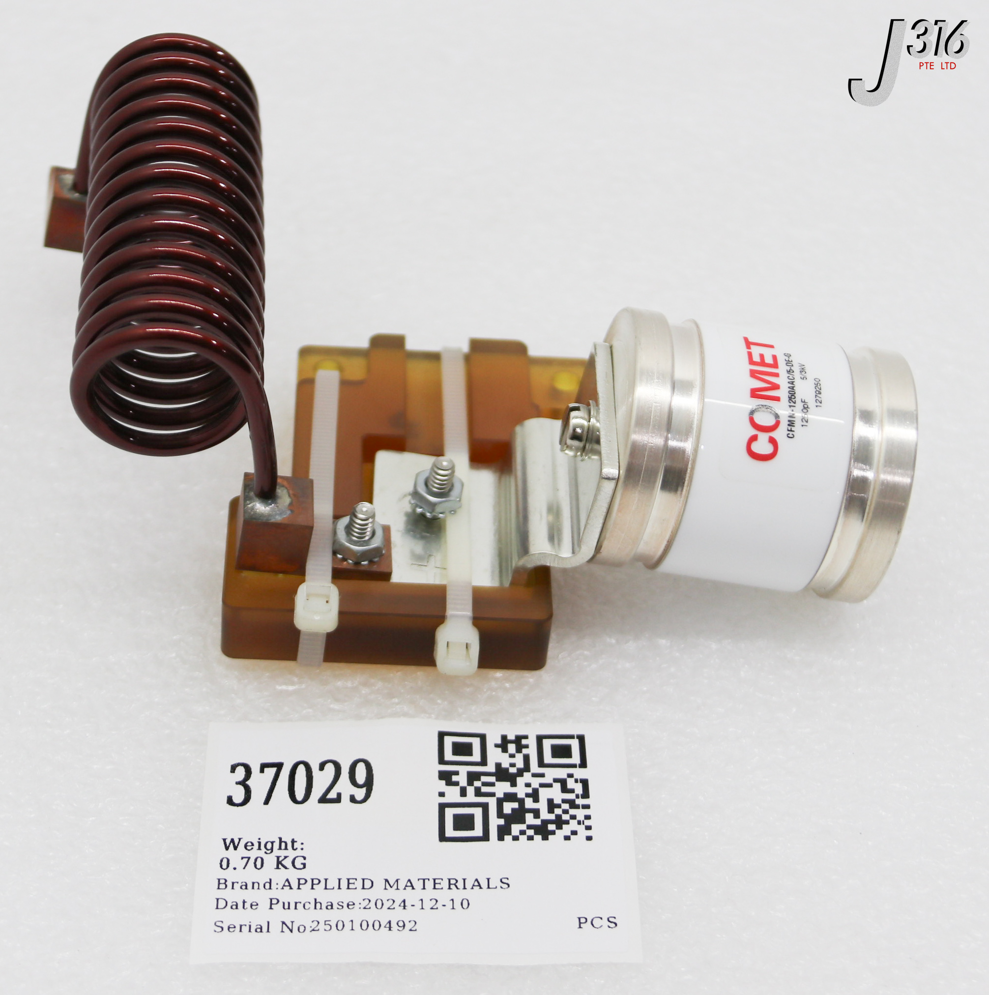 37029 APPLIED MATERIALS FIXED VACUUM CAPACITOR ASSY, CFMN-1250AAC/5-DE-G 0022-07494