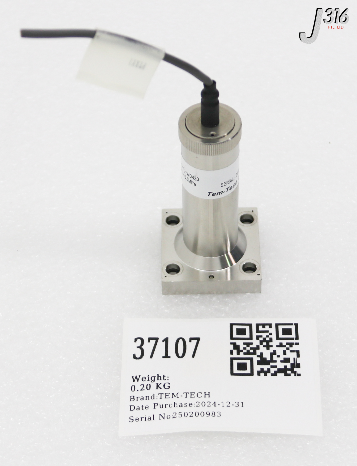 37107 TEM-TECH GAS PRESSURE SENSOR, RANGE: -0.1~0.5 MPa HYPFU-WD420