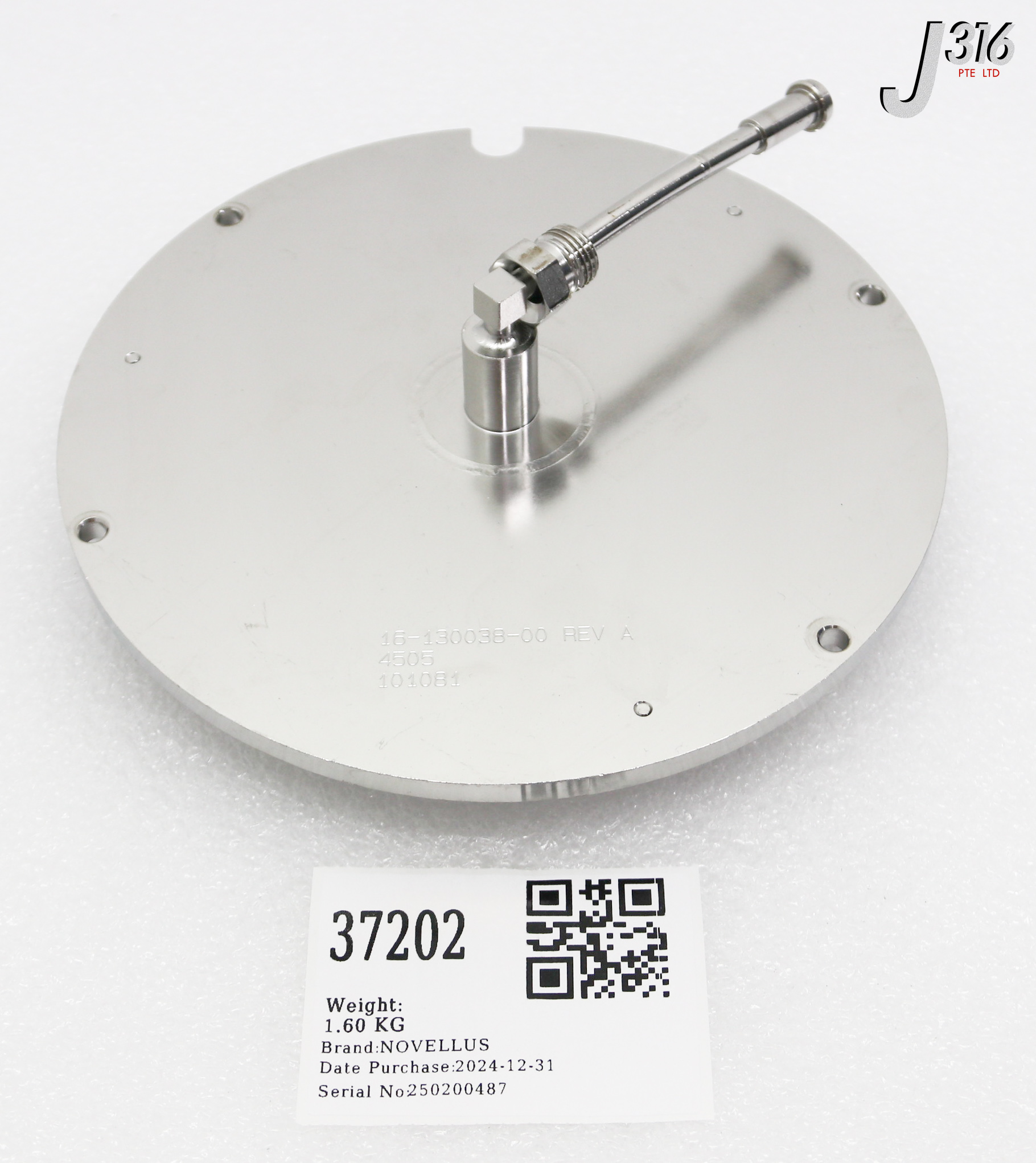 37202 NOVELLUS PLATE, GAS DIST, TOP, SEQ-X 16-130038-00