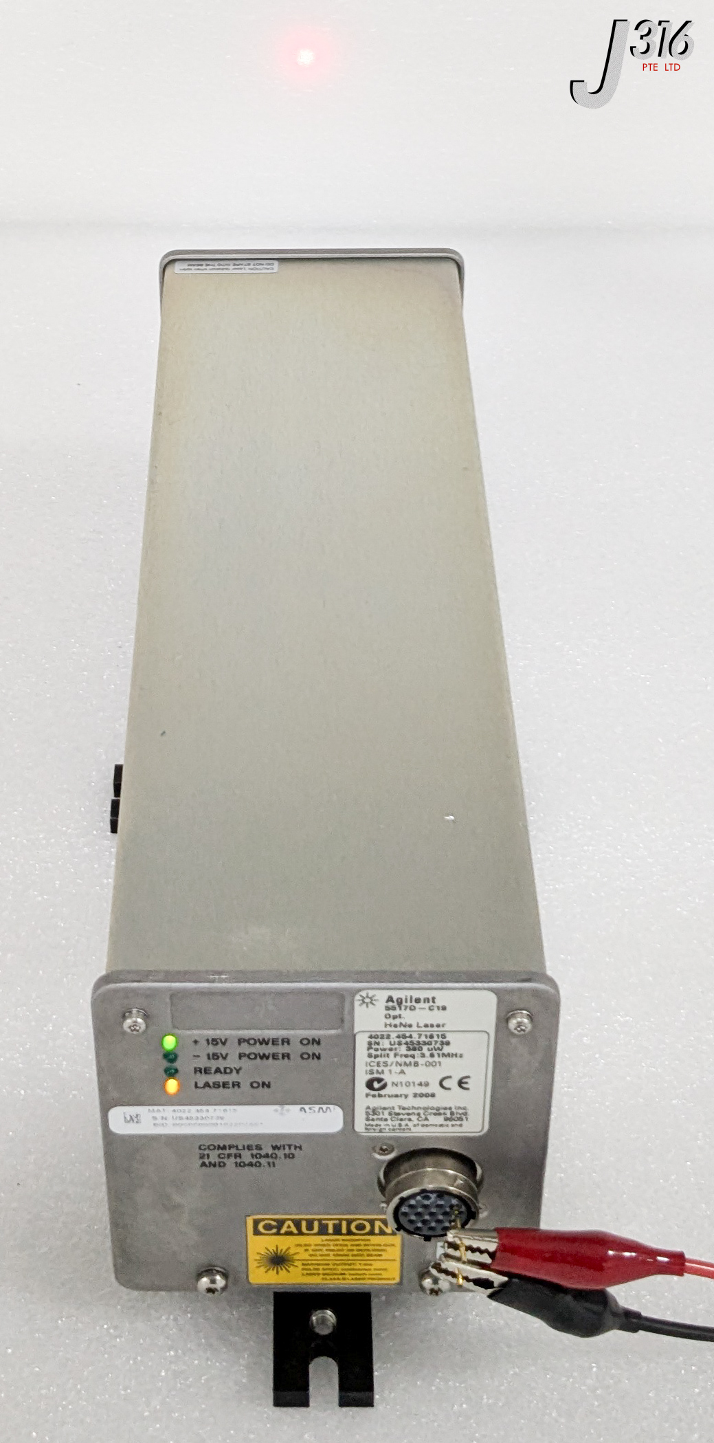 37218 AGILENT LASER HEAD, HeNe, POWER: 380uW, 3.61MHz, ASML 4022.454.71615 5517D-C19