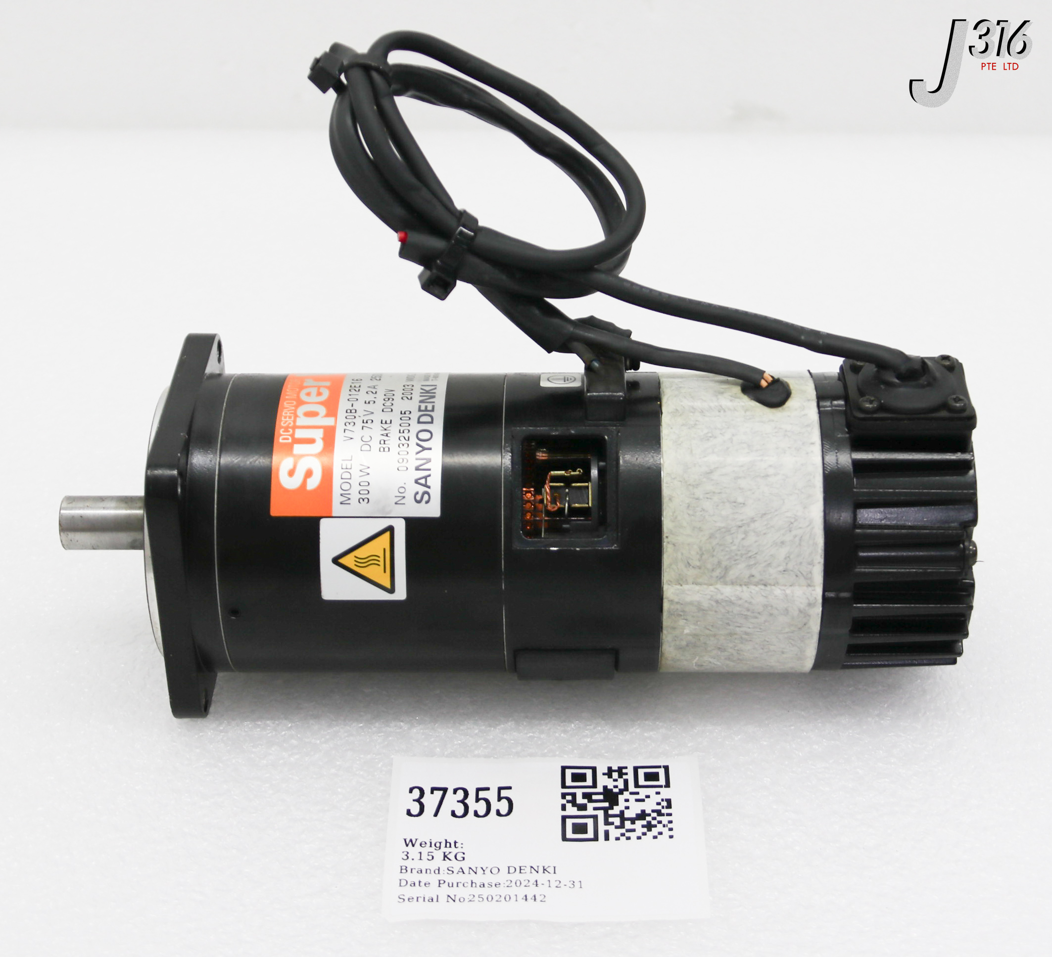 37355 SANYO DENKI DC SERVO MOTOR, SUPER V V730B-012E16