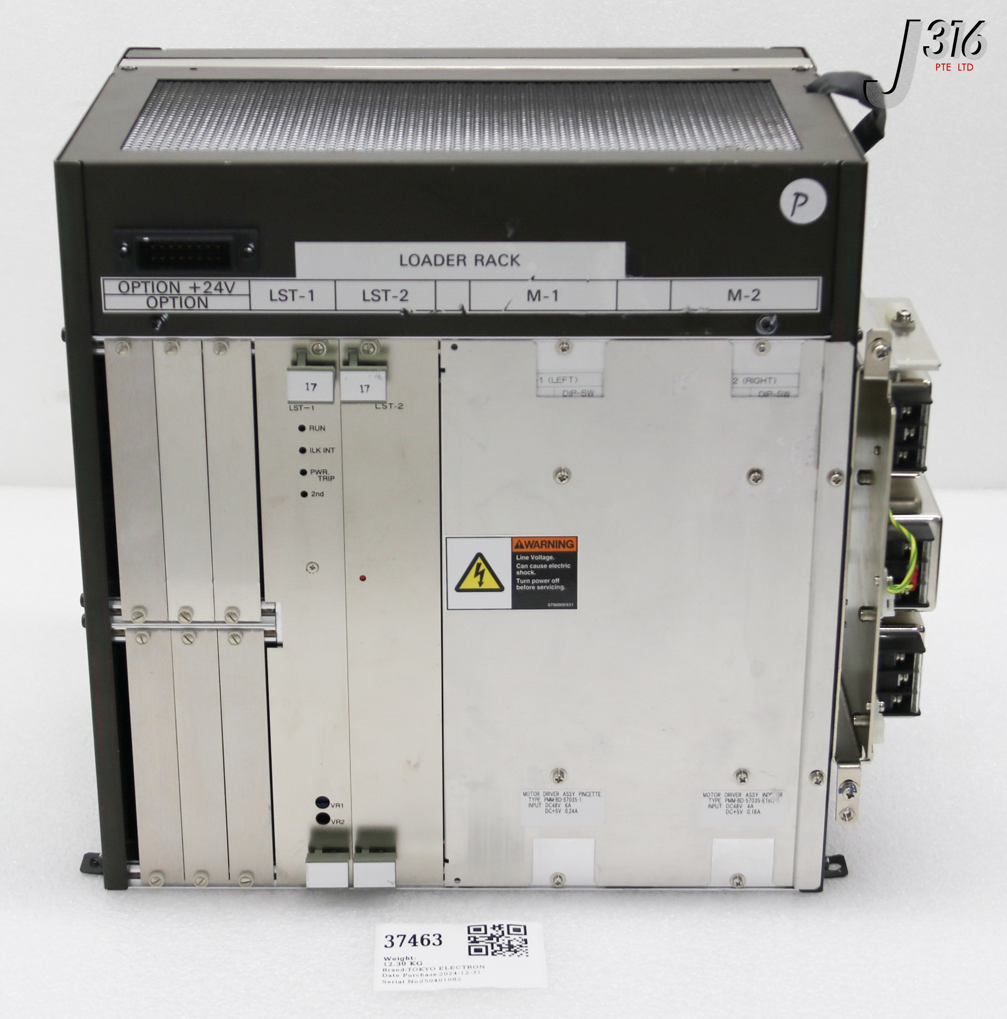 37463 TOKYO ELECTRON LOADER CONTROLLER RACK ASSY 3281-000086-15
