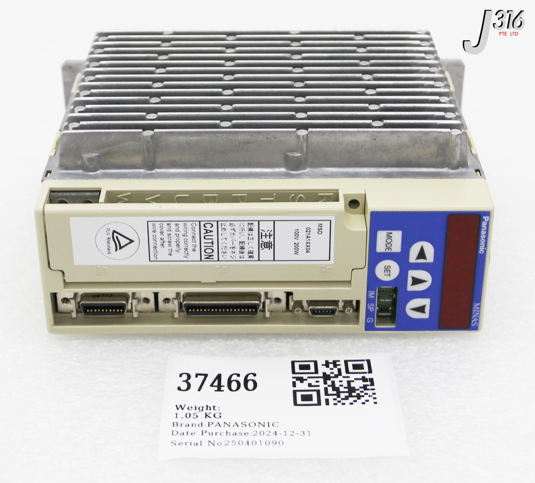 37466 PANASONIC AC SERVO DRIVER (PARTS) MSD021A1XX04