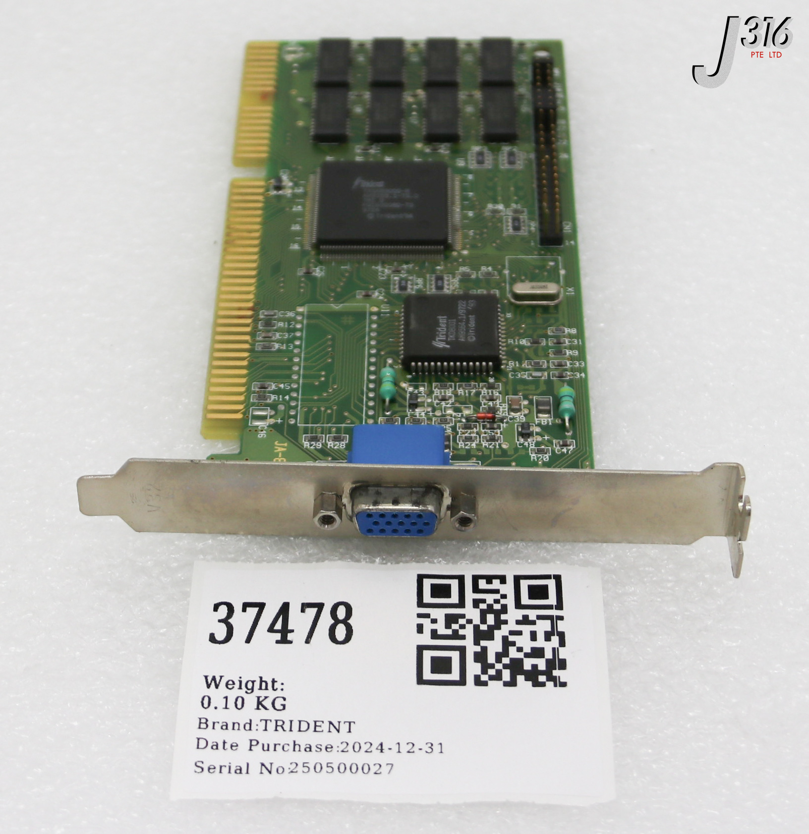 37478 TRIDENT PCB, VGA VIDEO CARD JA-8232E/V3