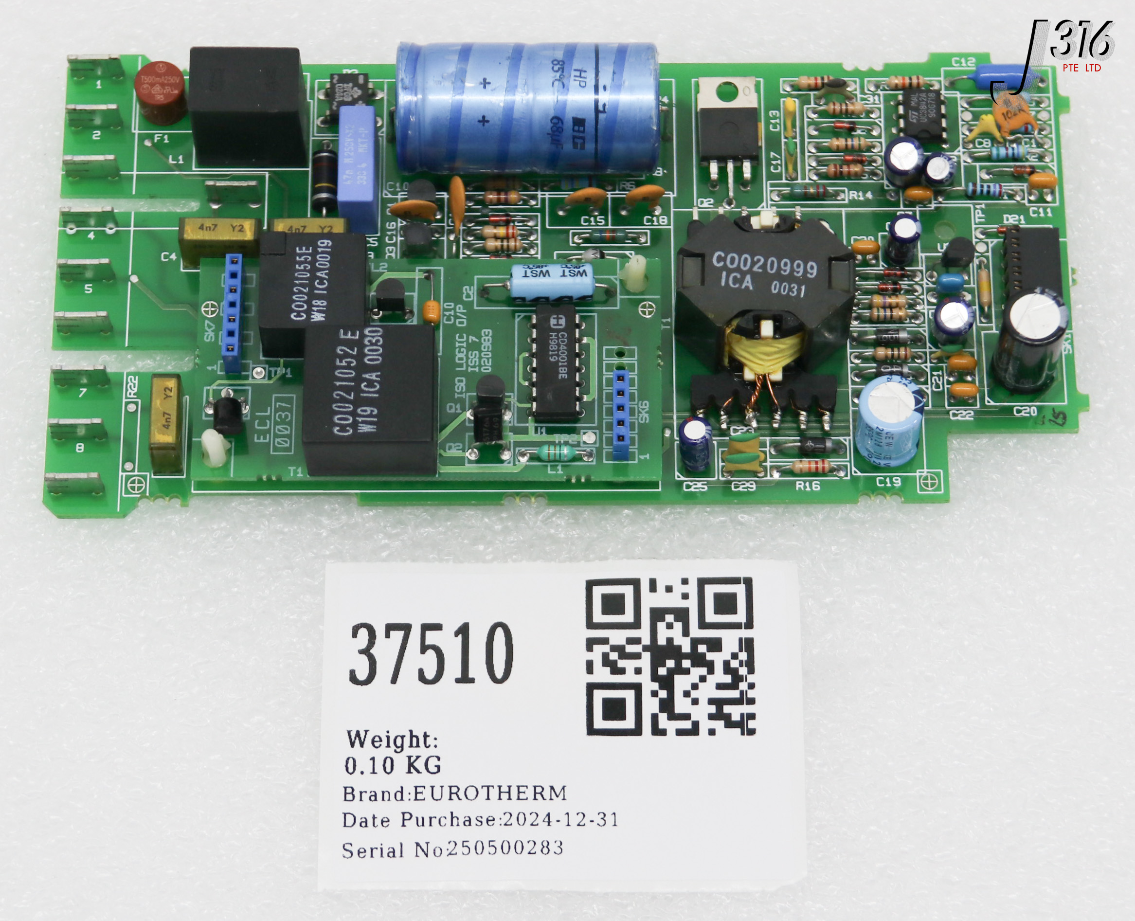 37510 EUROTHERM PCB, 818 PSU BD W/ ISO LOGIC O/P 020983 022076