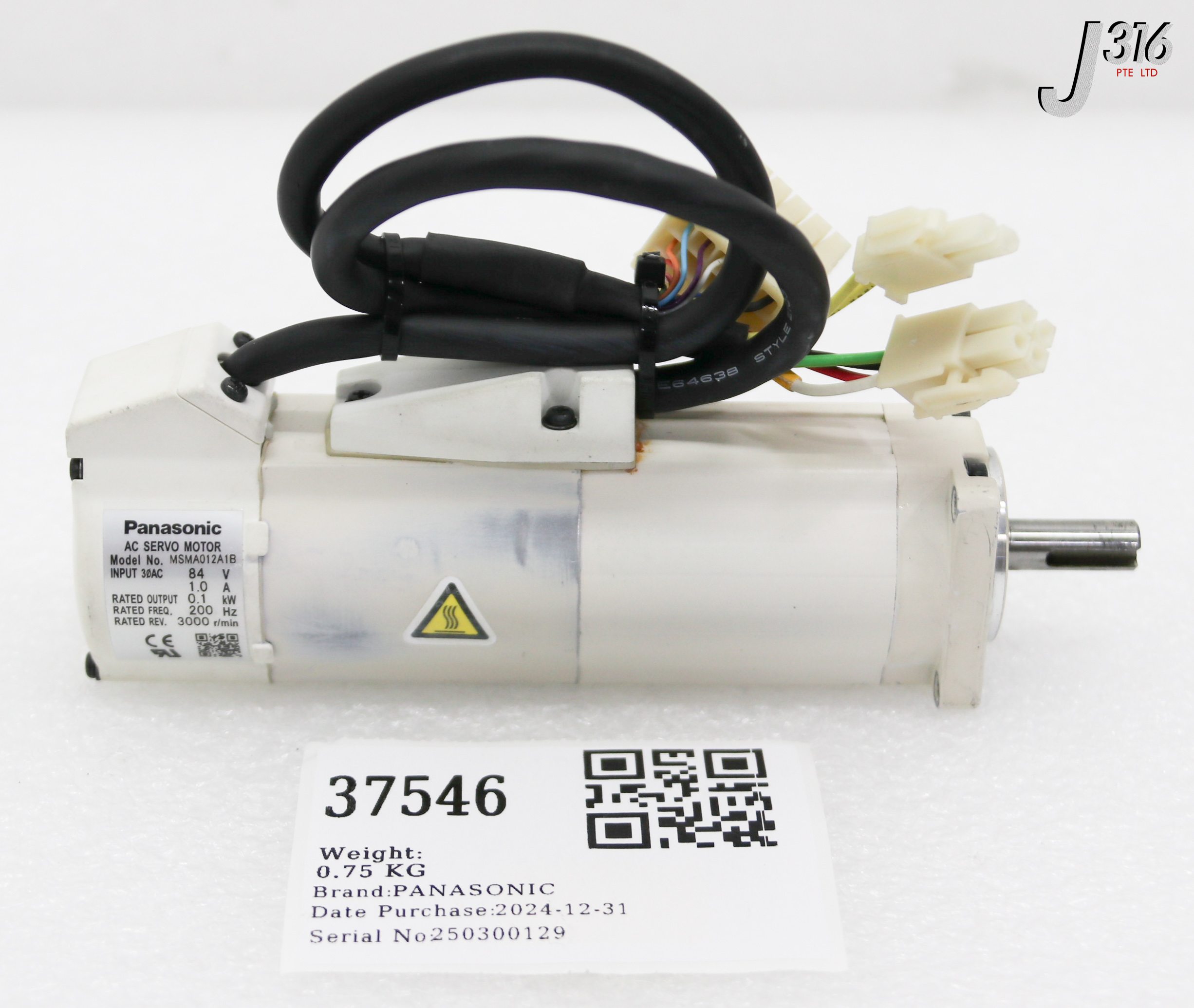 37546 PANASONIC AC SERVO MOTOR MSMA012A1B