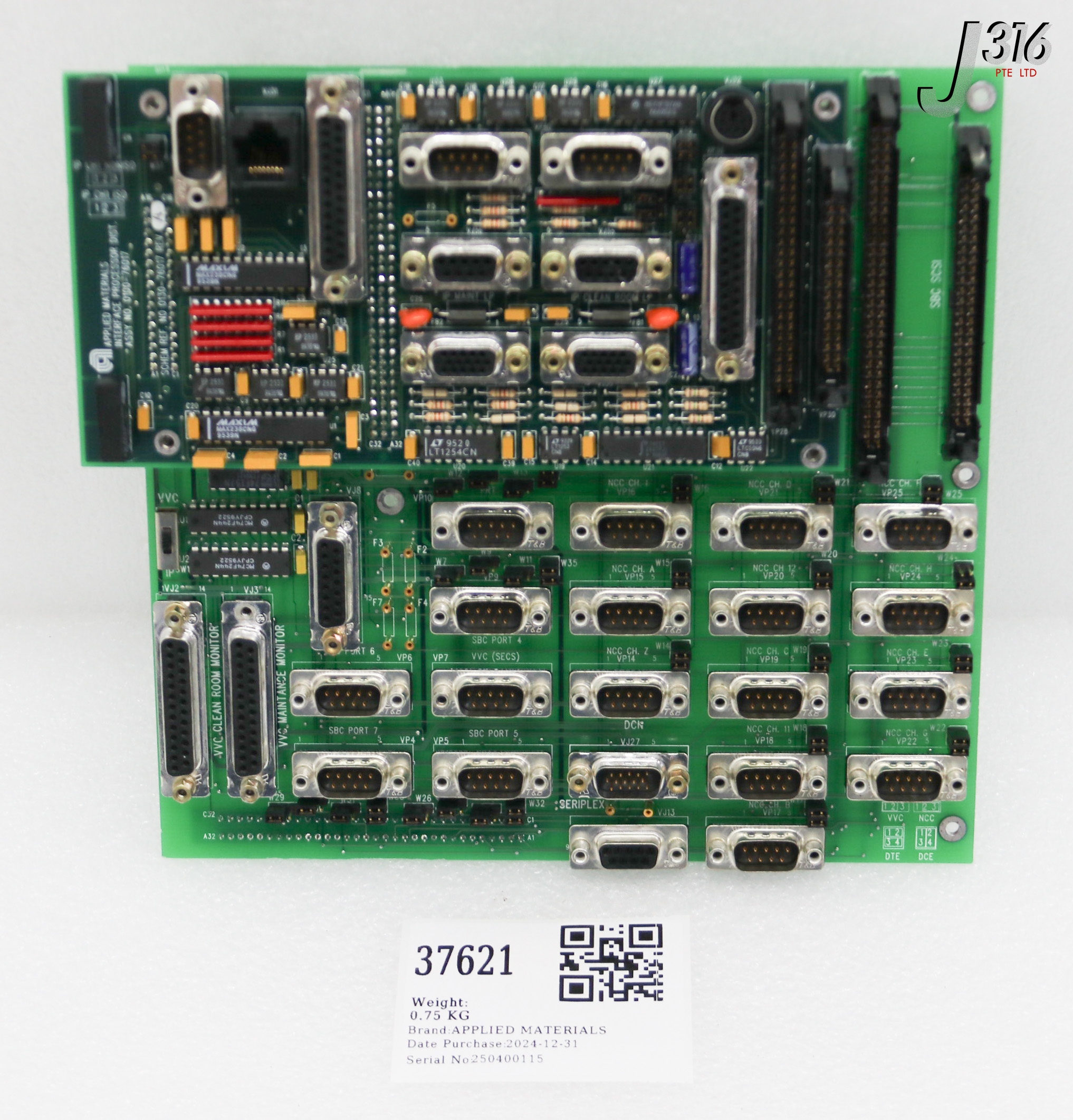 37621 APPLIED MATERIALS PCB ASSY SERIAL/VIDEO/ DCN DISTRIBUTION W/  INTERFACE PROCESSOR DISTRIBUTI 0100-76017 0100-76005