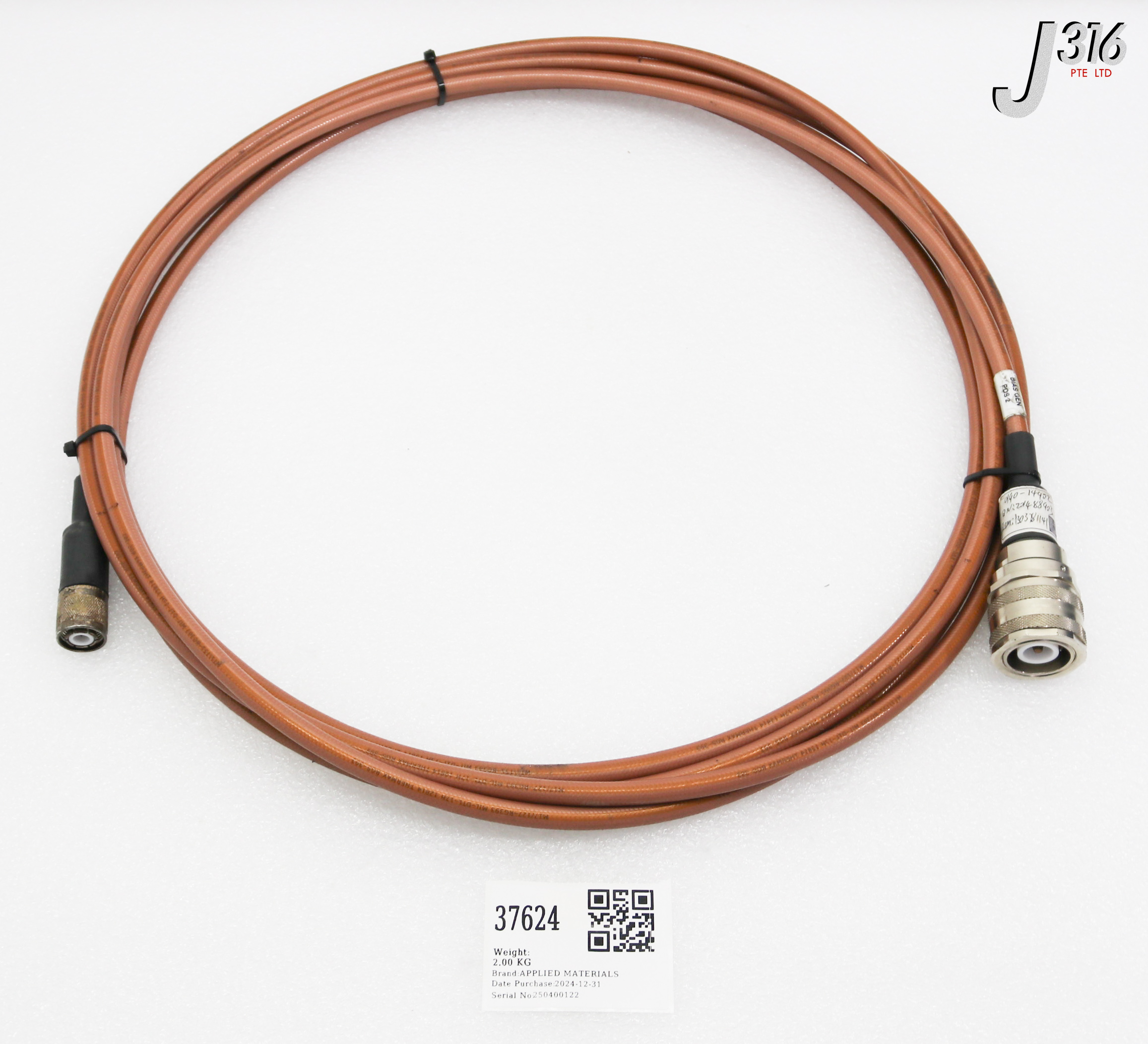 37624 APPLIED MATERIALS RF CABLE ASSY, LENGTH: 5.5M 0190-14402