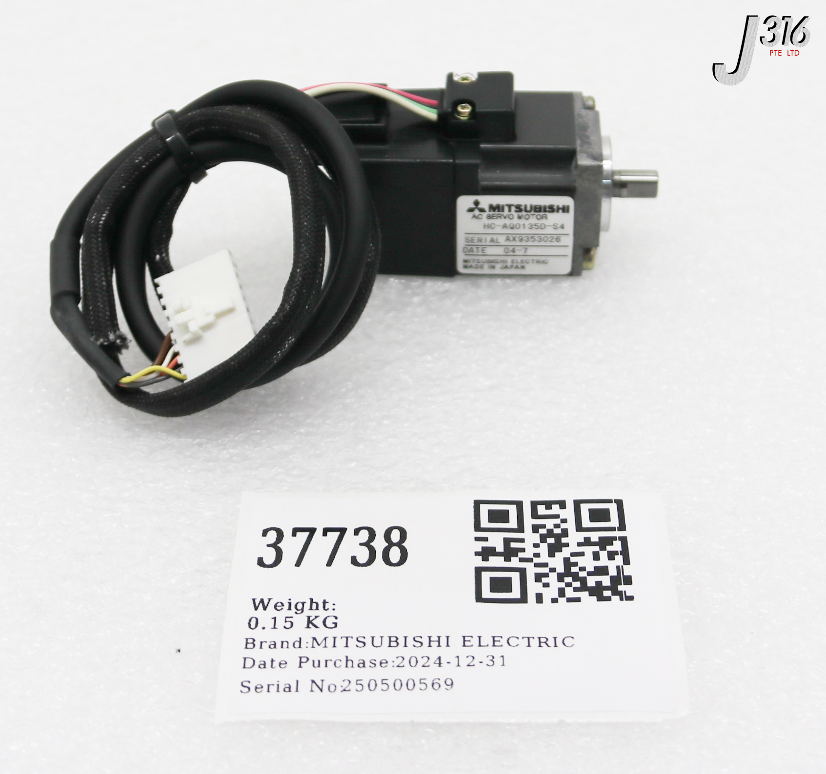 37738 MITSUBISHI ELECTRIC AC SERVO MOTOR HC-AQ0135D-S4