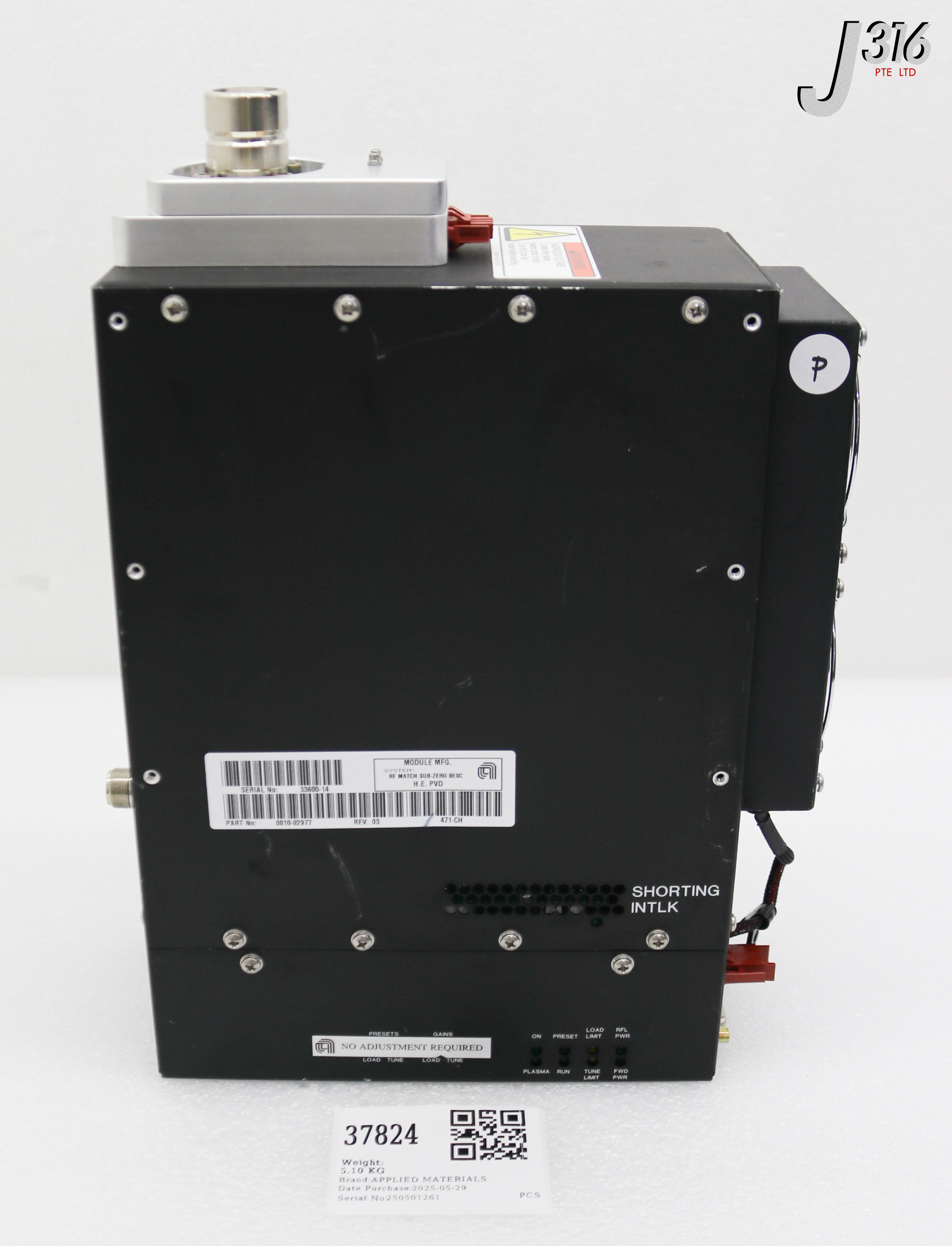 37824 APPLIED MATERIALS ASSEMBLY RF MATCH SUB ZERO BESC 0010-02977