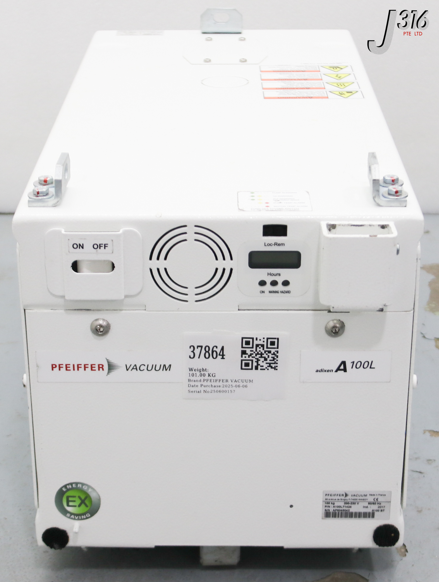 37864 PFEIFFER VACUUM DRY PUMP, ADIXEN, P/N: A100L71424, AMAT: 0190-30683 A100L